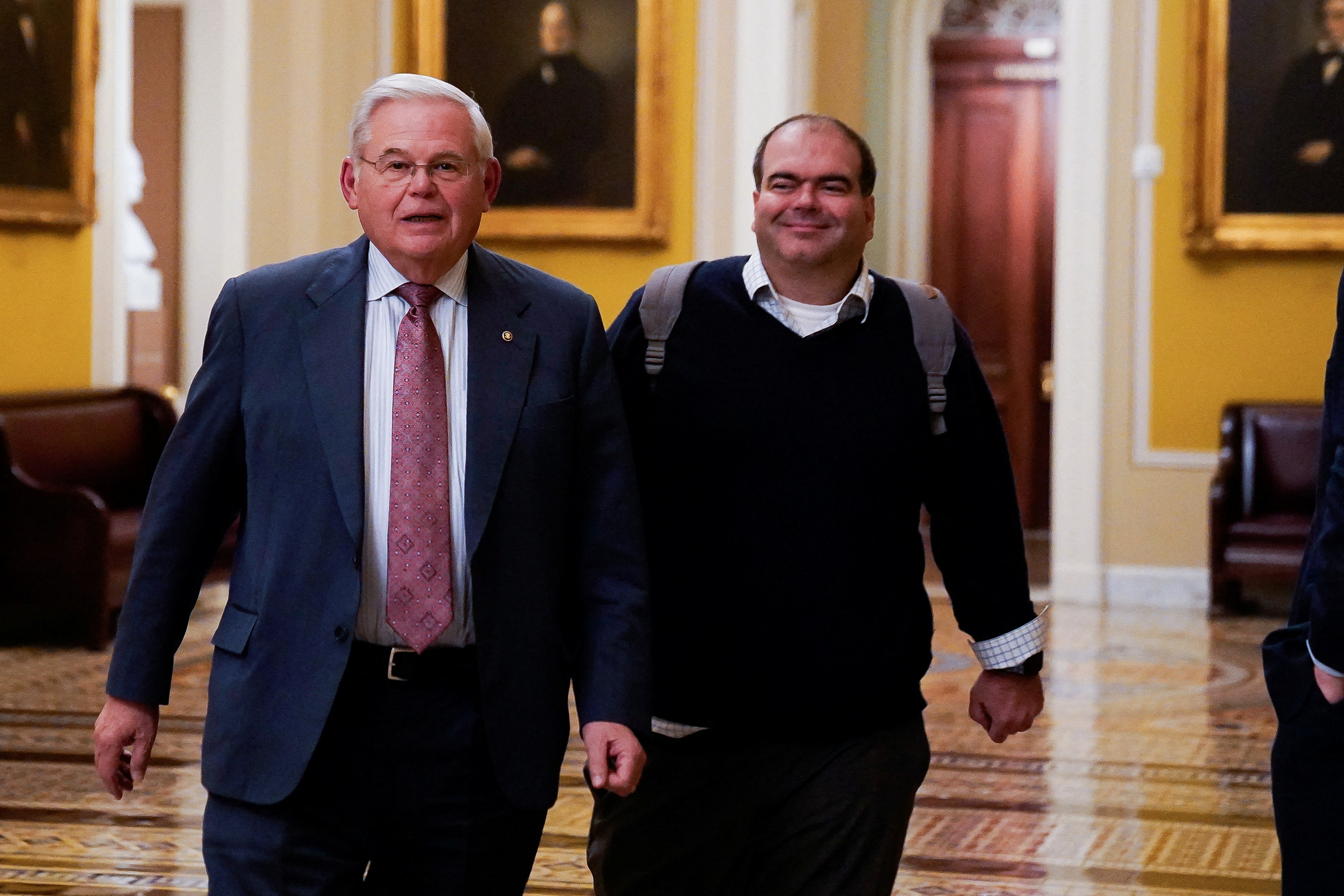 U.S. Senator Bob Menendez (D-NJ) walks through the U.S. Capitol in Washington, U.S., November 15, 2023. 