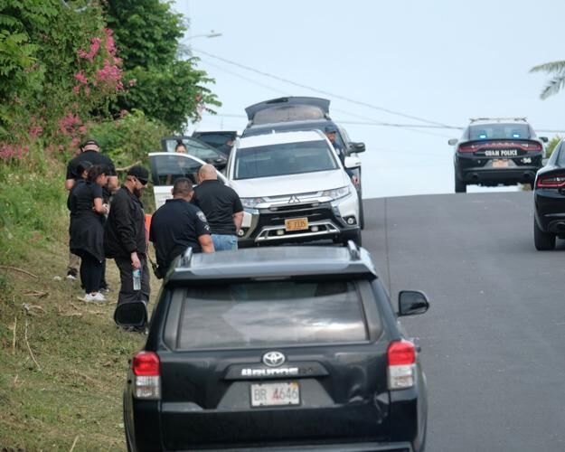 Guam Police Department units respond to a shooting on Aragon St. in Toto on Wednesday, Nov. 15, 2023. 