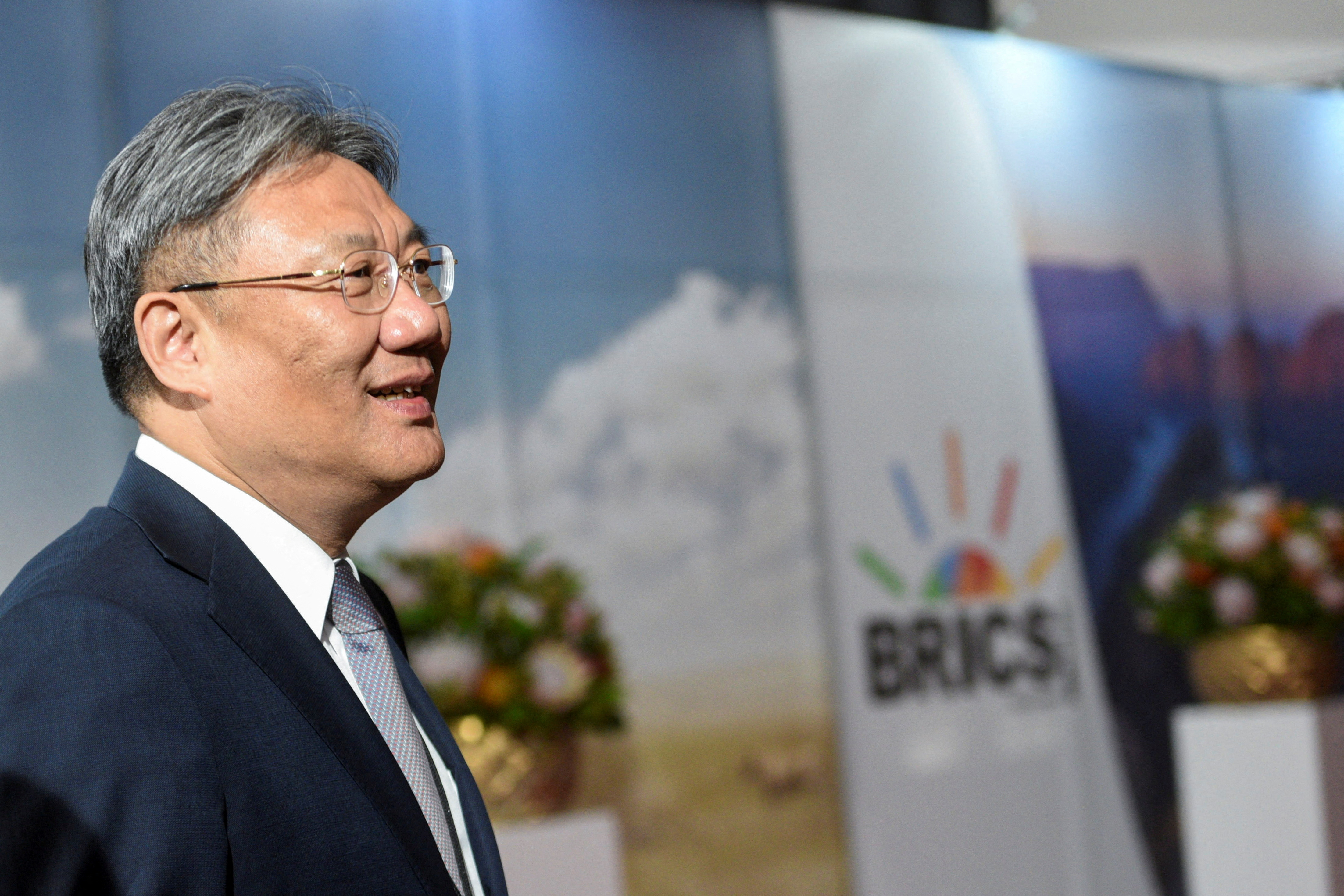 Chinese Commerce Minister Wang Wentao arrives at the BRICS Summit in Johannesburg, South Africa August 23, 2023. 