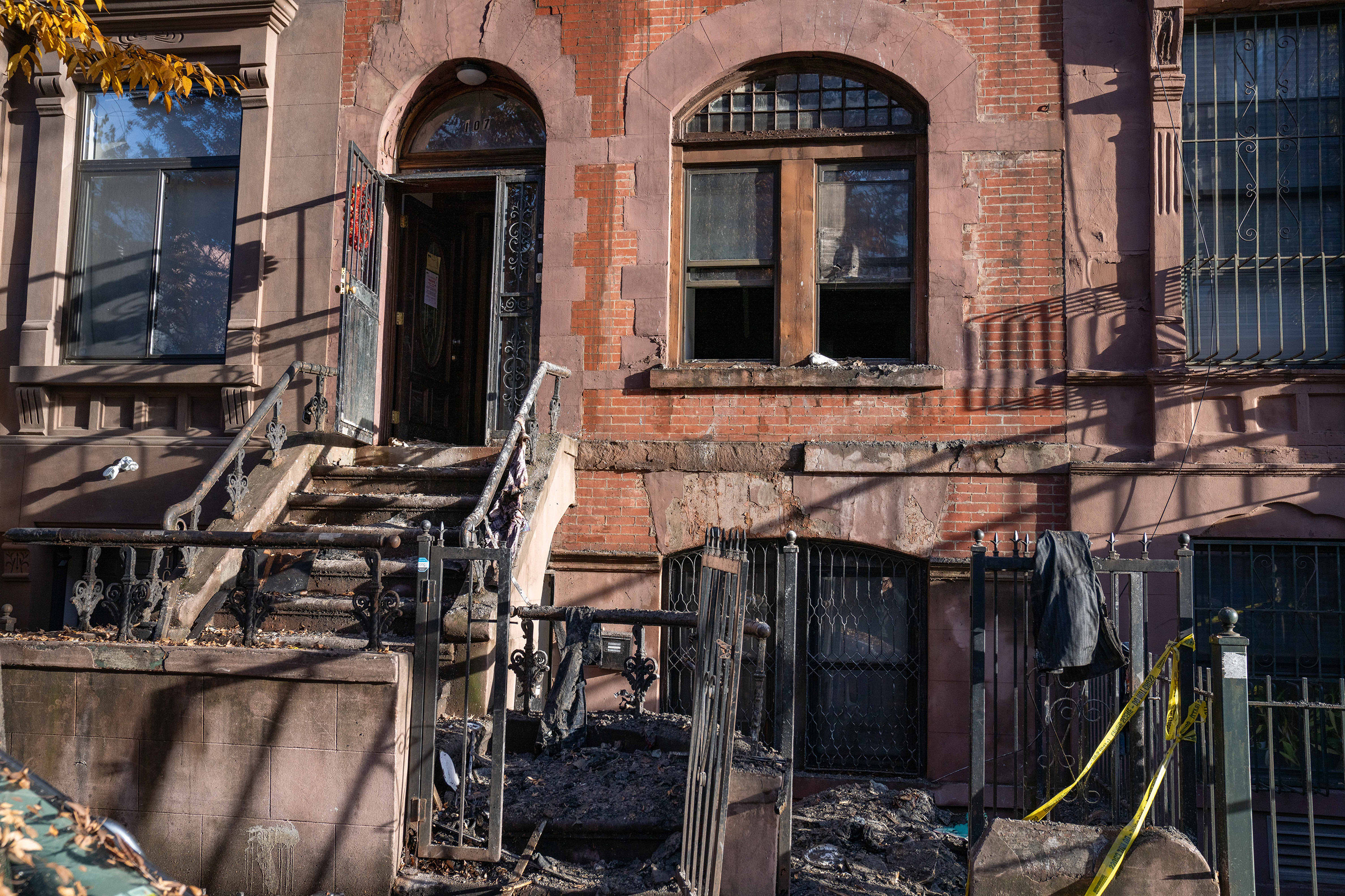 Two men were killed after a fire broke out inside of their four-story Manhattan residence on Saturday, Nov. 25, 2023, in New York. (Theodore Parisienne/New York Daily News/TNS)