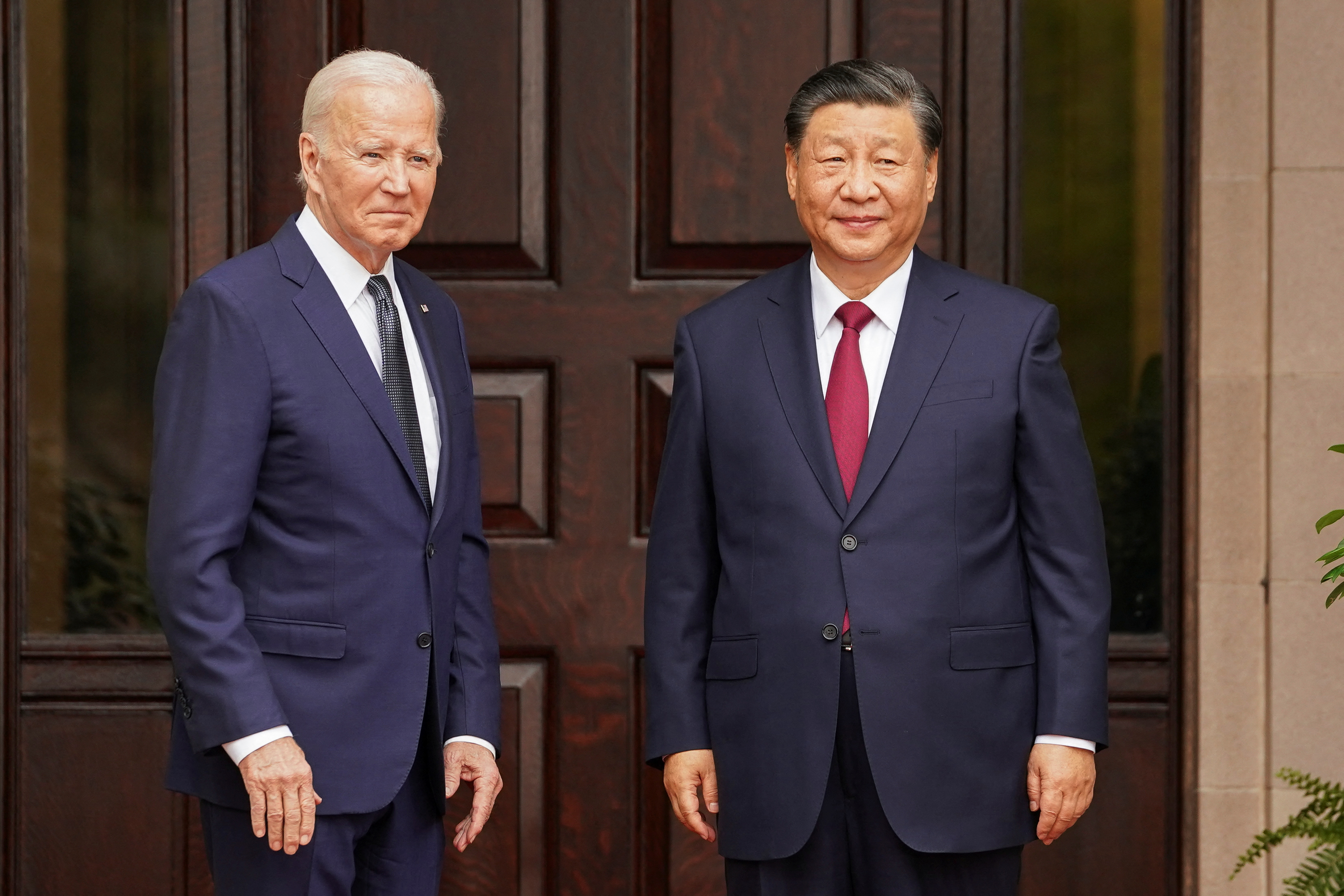 U.S. President Joe Biden meets with Chinese President Xi Jinping at Filoli estate on the sidelines of the Asia-Pacific Economic Cooperation (APEC) summit, in Woodside, California, U.S., November 15, 2023. 