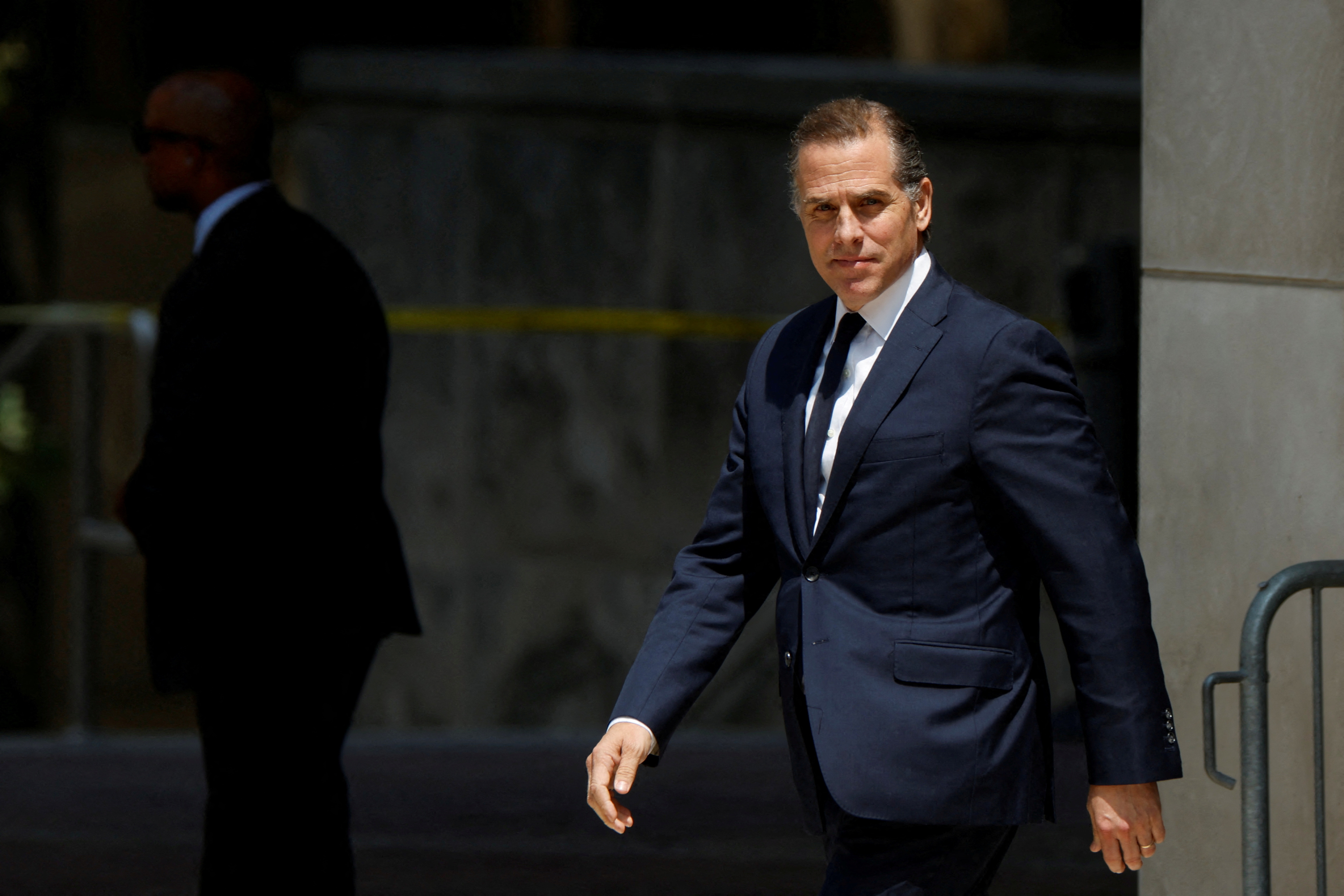 Hunter Biden, son of U.S. President Joe Biden, departs federal court after a plea hearing on two misdemeanor charges of willfully failing to pay income taxes in Wilmington, Delaware, U.S. July 26, 2023. 