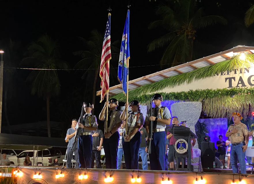 The Tinian Stallion Battalion’s JROTC Color Guard.