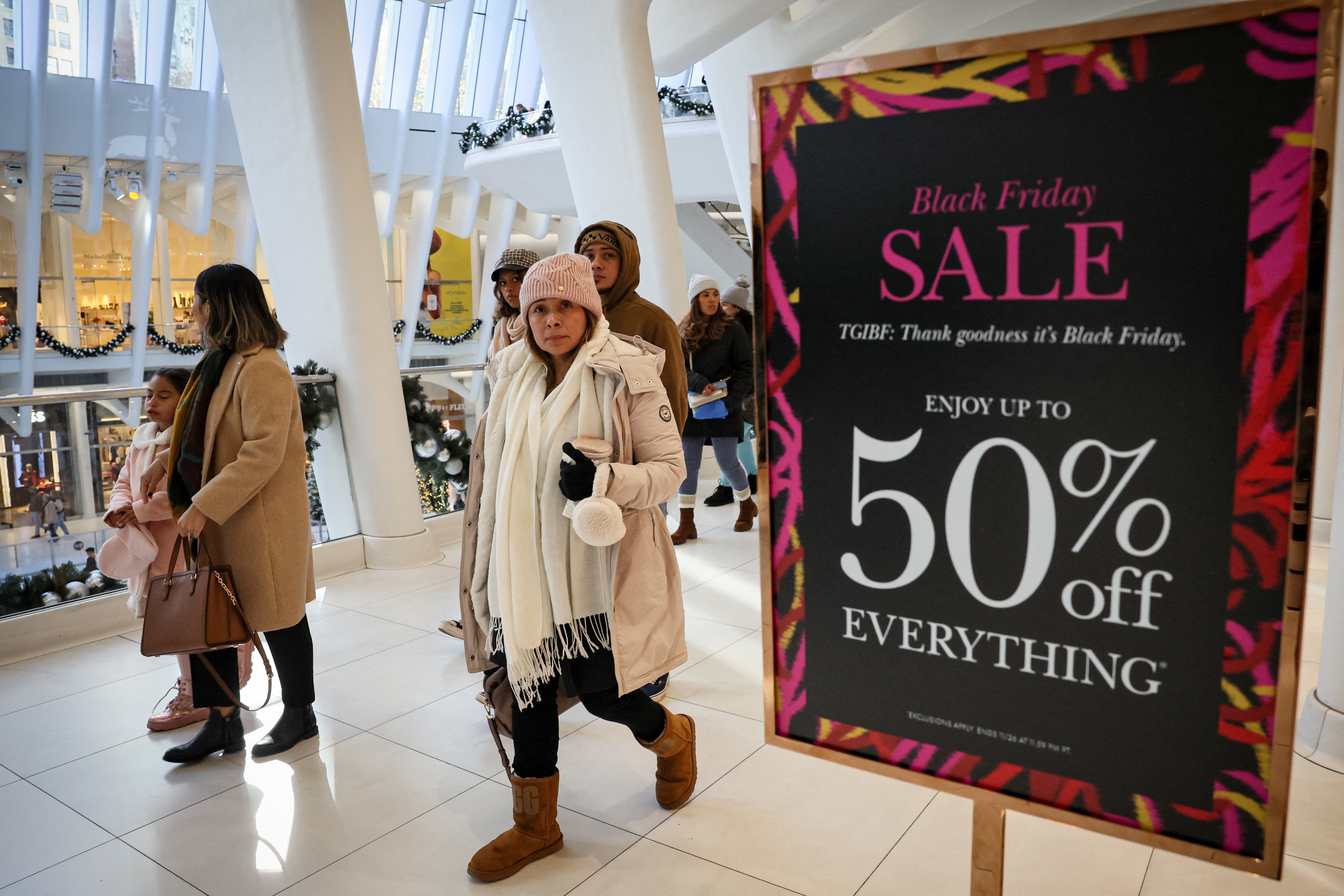 People shop at the Shops at the Oculus and Westfield Shops during Black Friday shopping in New York City, U.S., November 24, 2023. 