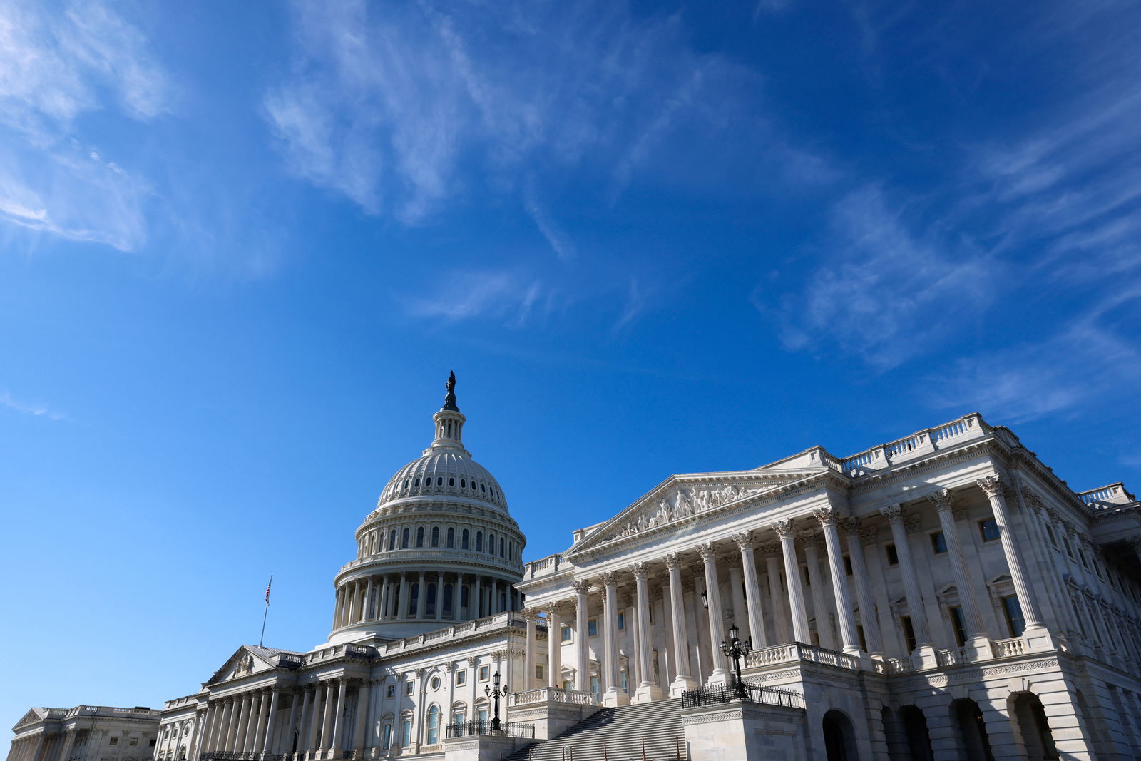 The U.S. Capitol building as lawmakers in the U.S. Congress struggle to reach a deal to head off a looming partial government shutdown less than two weeks away on Capitol Hill in Washington, U.S., November 8, 2023. 