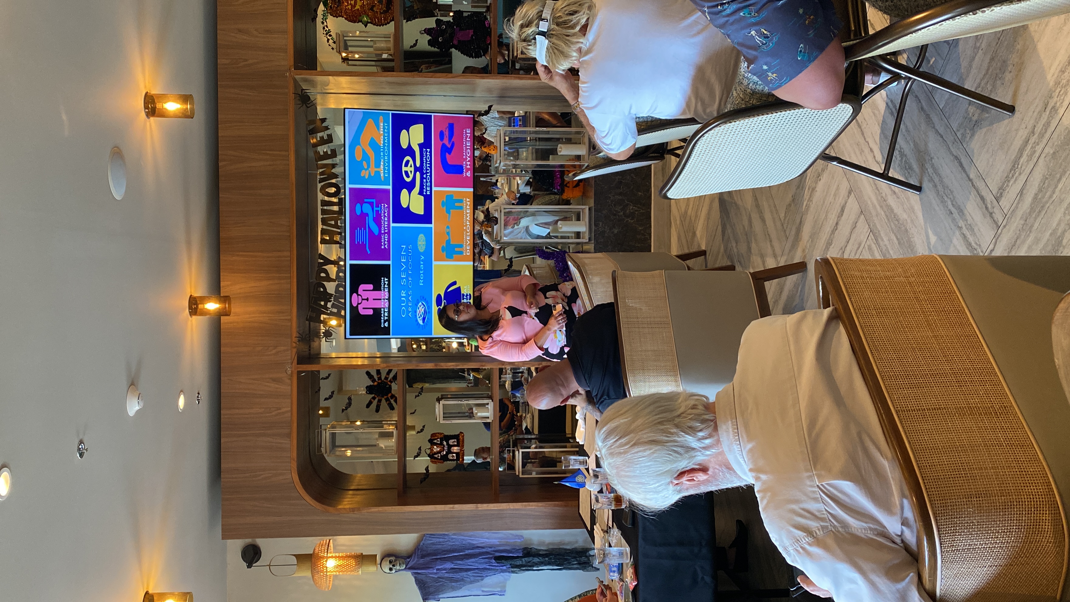 Music Performing Arts Competition Corp. Treasurer Arlene Reyes at the Saipan Rotary Club meeting on Tuesday at the Crowne Plaza Resort.