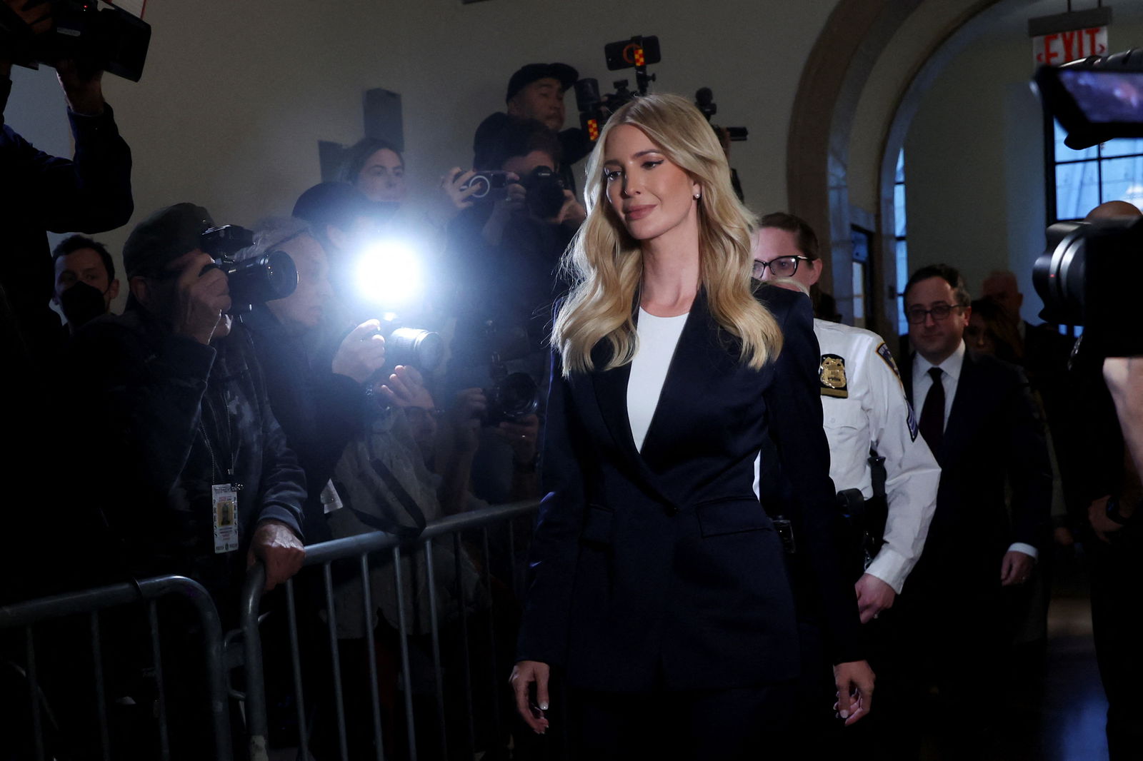 Former U.S. President Donald Trump's daughter Ivanka Trump attends the Trump Organization civil fraud trial, in the New York State Supreme Court in the Manhattan borough of New York City, U.S., November 8, 2023. 