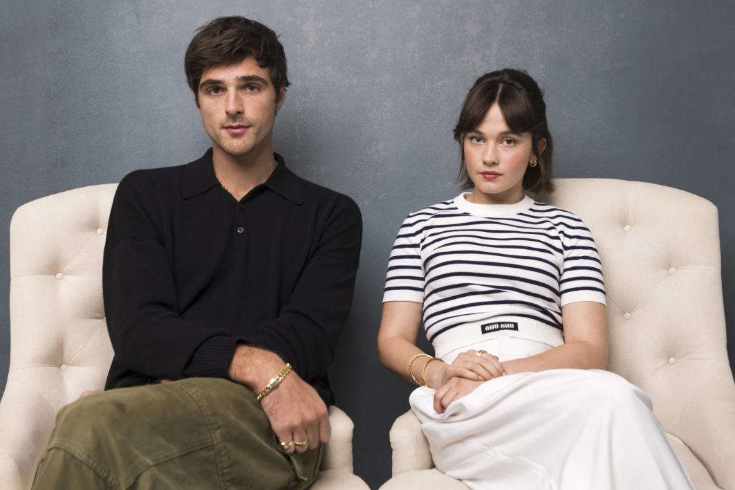Jacob Elordi and Cailee Spaeny pose for a portrait to promote “Priscilla” on Monday, Oct. 16, 2023 in Los Angeles.