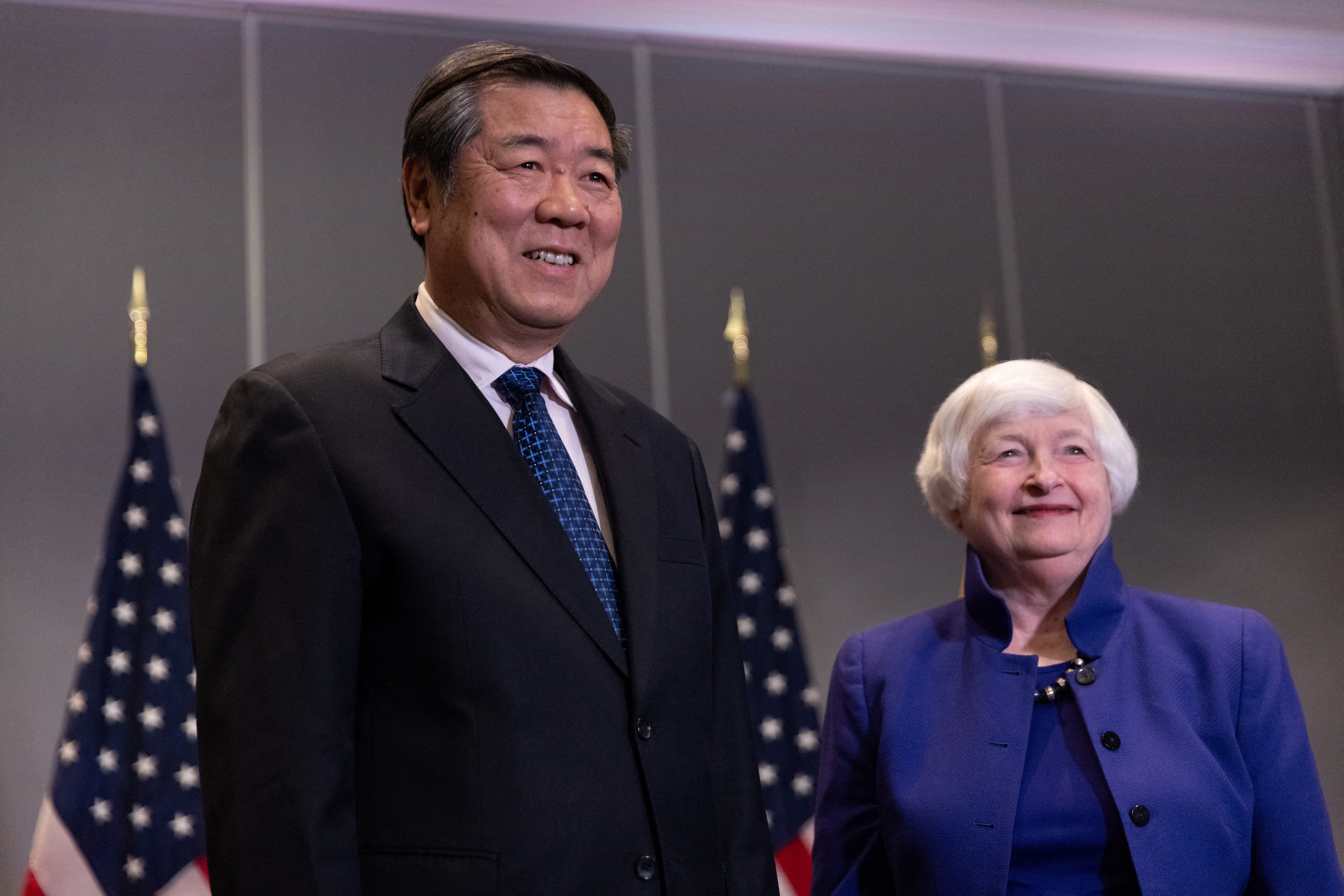 U.S. Treasury Secretary Janet Yellen meets with Chinese Vice Premier He Lifeng during a bilateral meeting ahead of a U.S.-hosted APEC (Asia-Pacific Economic Cooperation) Summit in San Francisco, California, U.S., November 10, 2023. 