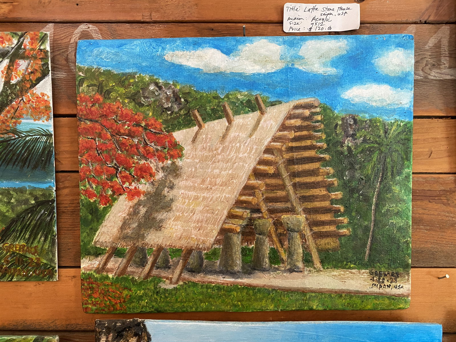 Find this $120 latte hut acrylic painting at Marianas Creations.