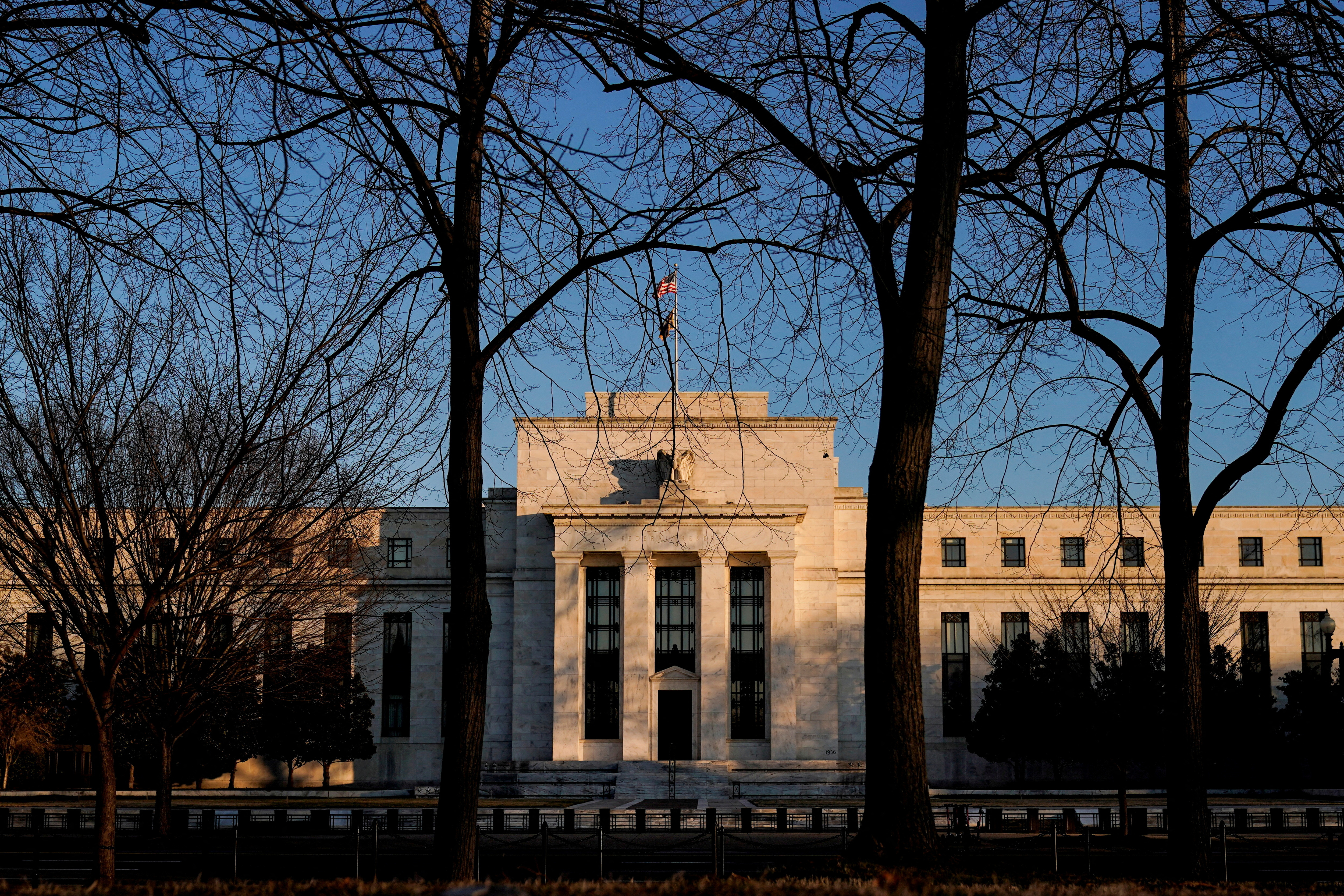The Federal Reserve building is seen in Washington, U.S., January 26, 2022. 