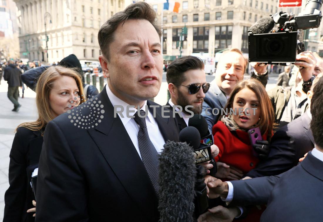 Tesla CEO Elon Musk arrives at Manhattan federal court for a hearing on his fraud settlement with the Securities and Exchange Commission (SEC) in New York City, U.S. April 4, 2019. 