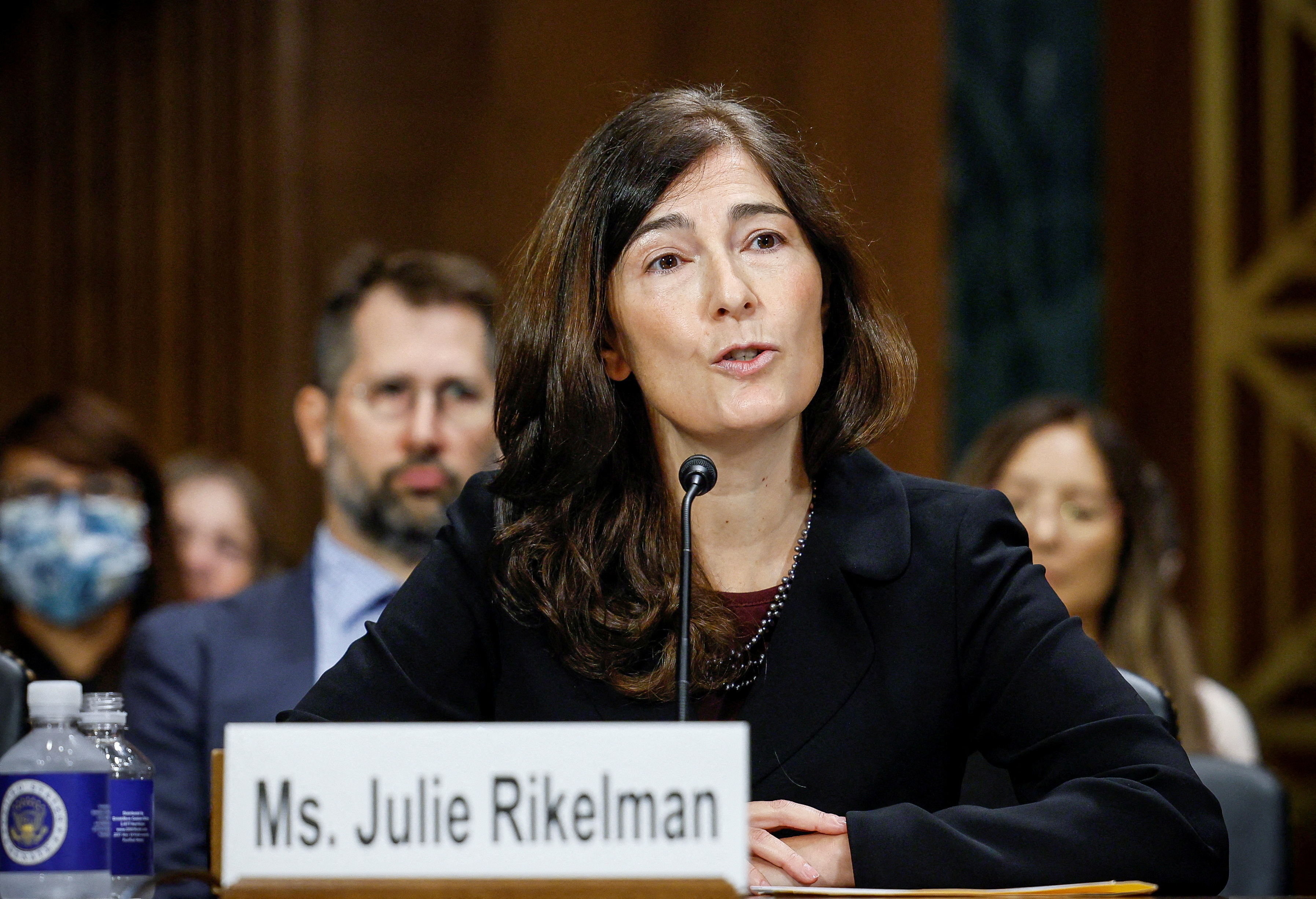 Julie Rikelman, an abortion rights lawyer who represented the Mississippi clinic at the heart of the U.S. Supreme Court's decision to overturn it's landmark 1973 Roe v. Wade decision, testifies before a Senate Judiciary Committee hearing on her nomination to become a federal appeals court judge for the First Circuit, on Capitol Hill in Washington, U.S., September 21, 2022. 