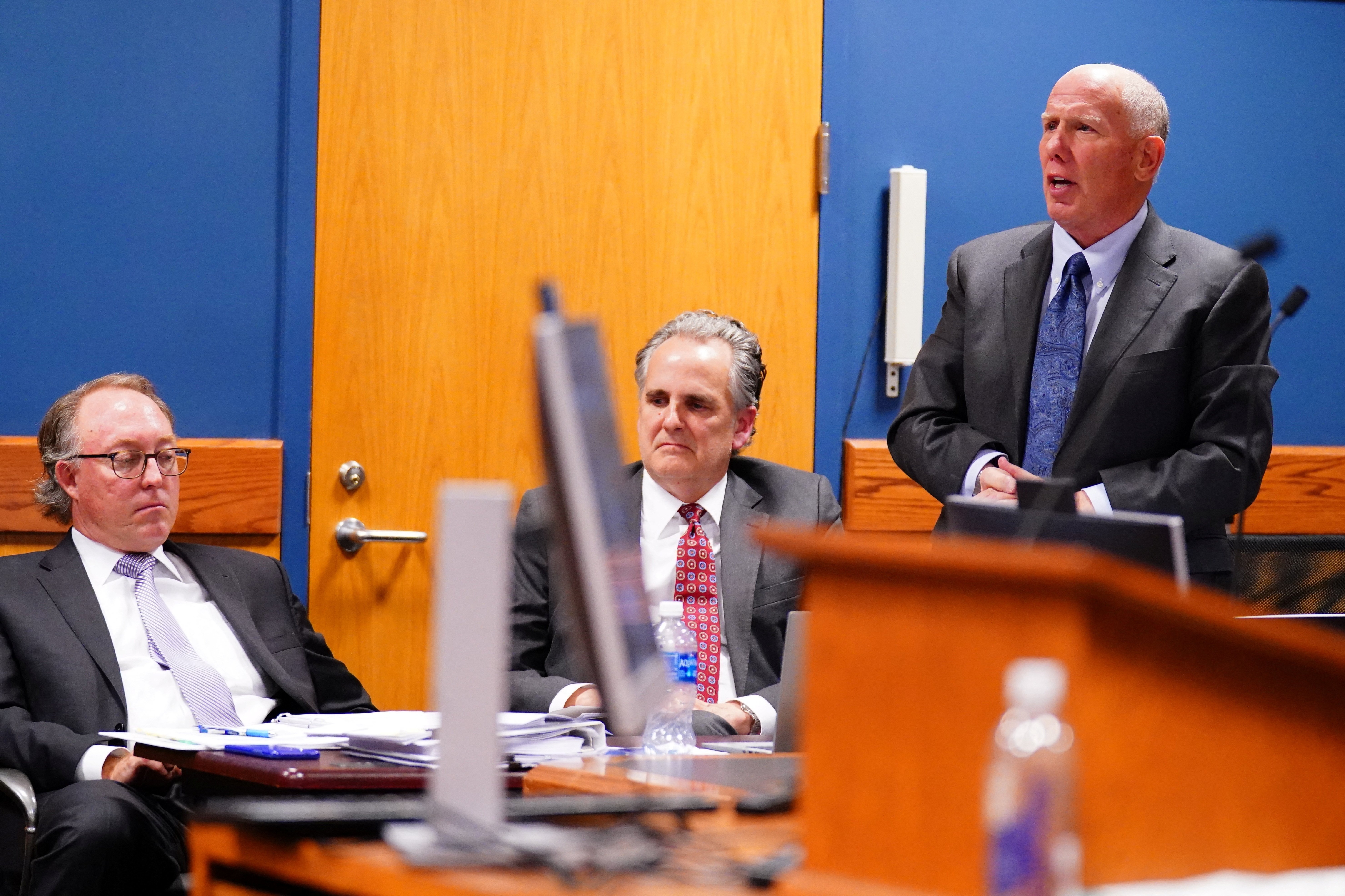 Steve Sadow, attorney for former U.S. President Donald Trump, speaks in Superior Court of Fulton County before Judge Scott McAfee in Courtroom 5A in the case of State of Georgia v. Donald John Trump, in Atlanta, Georgia, U.S., December 1, 2023. 