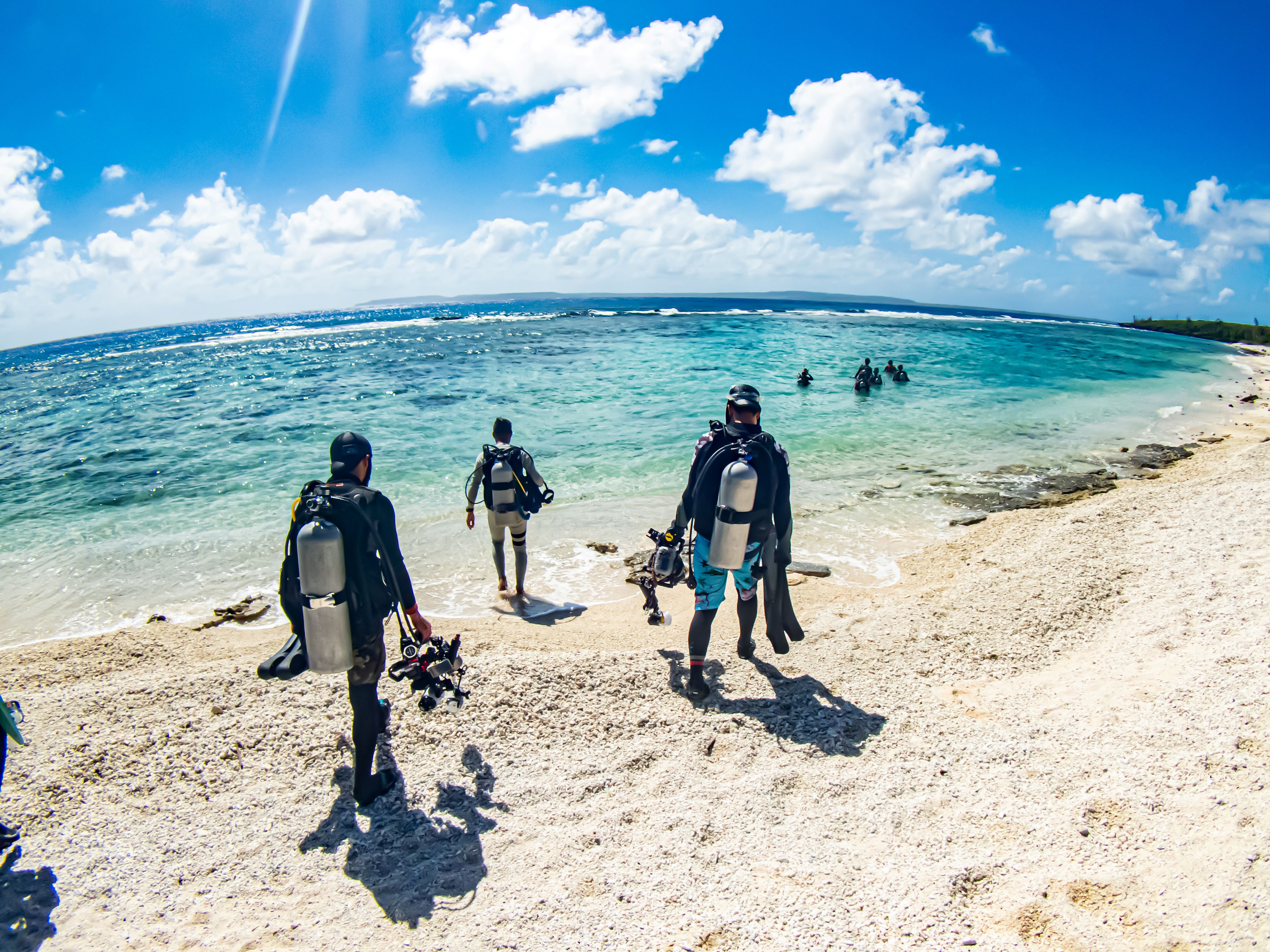 Participants in the Marianas Diving Promotion underwater photography seminar at Obyan Beach in Saipan on Nov. 25, 2023. 