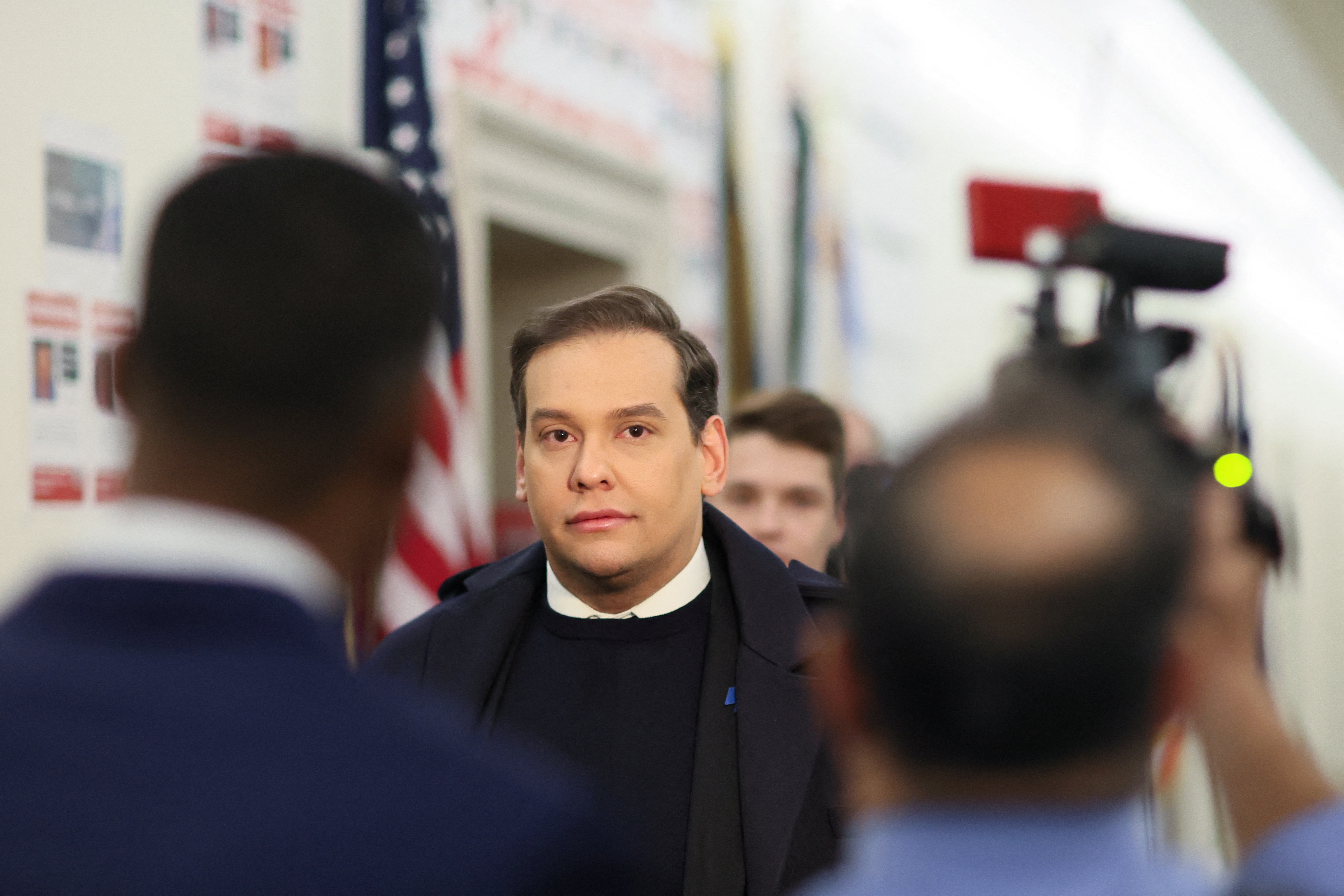 U.S. Representative George Santos (R-NY) walks to a series of votes including a vote to expel him from the House of Representatives, on Capitol Hill in Washington, U.S., December 1, 2023. 