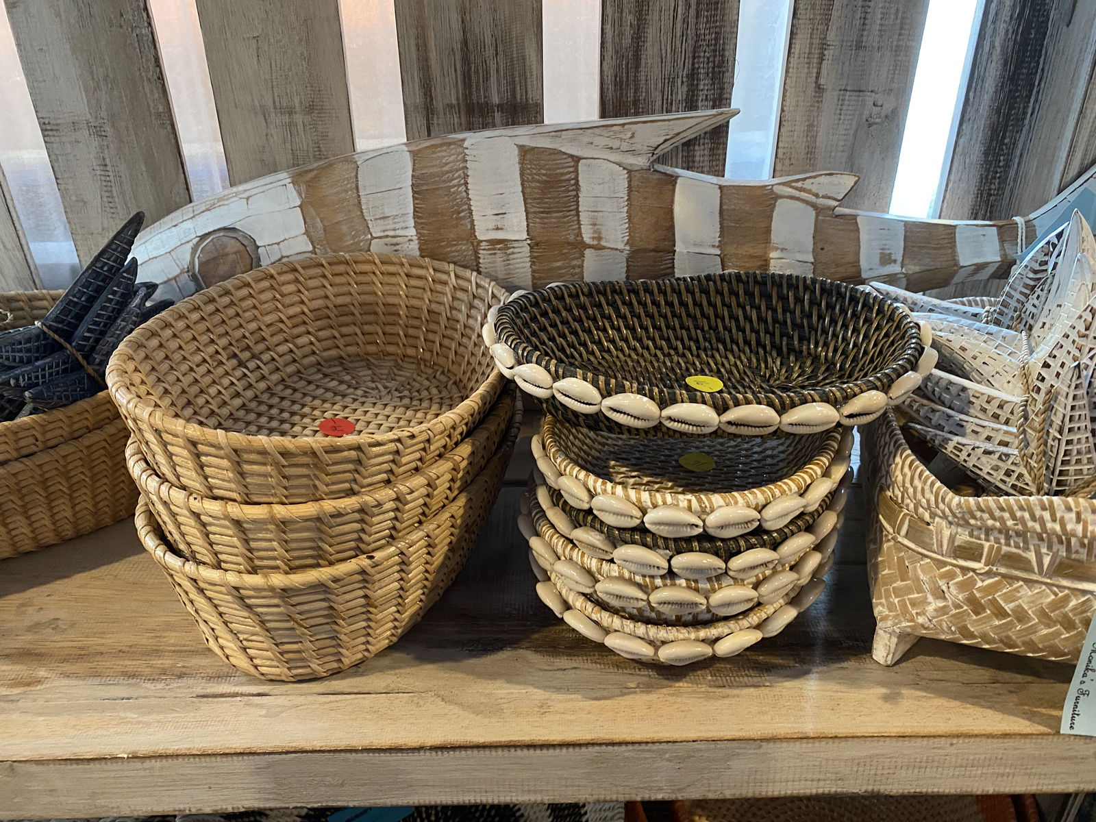 Beautiful rattan baskets from Bali, $19 left, $16 right. 