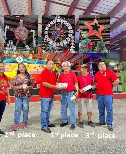 The on-the-spot lantern-making contest winners with the United Filipino Organization officers.