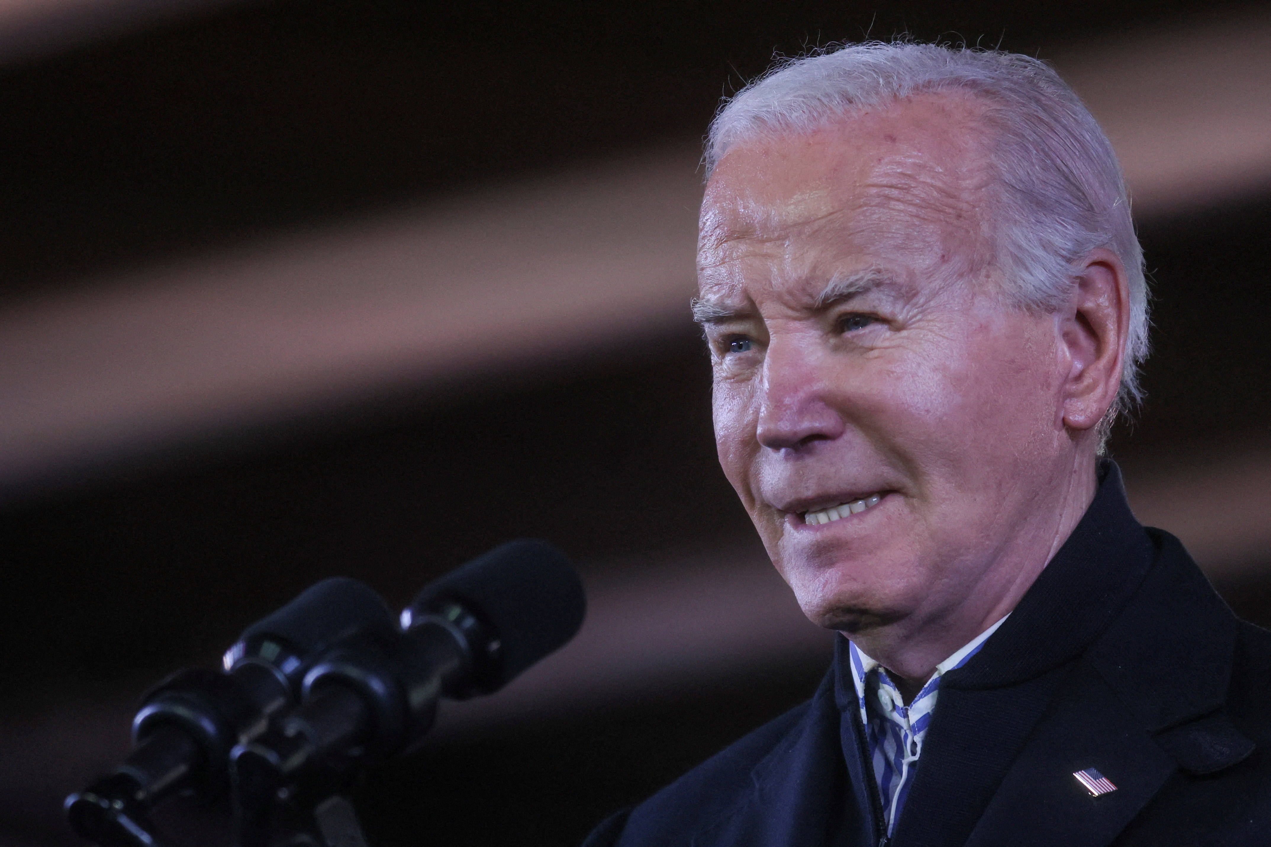 U.S. President Joe Biden discusses the Biden administration economic policies during a visit to the Wisconsin Black Chamber of Commerce in Milwaukee, Wisconsin, U.S., December 20, 2023. 