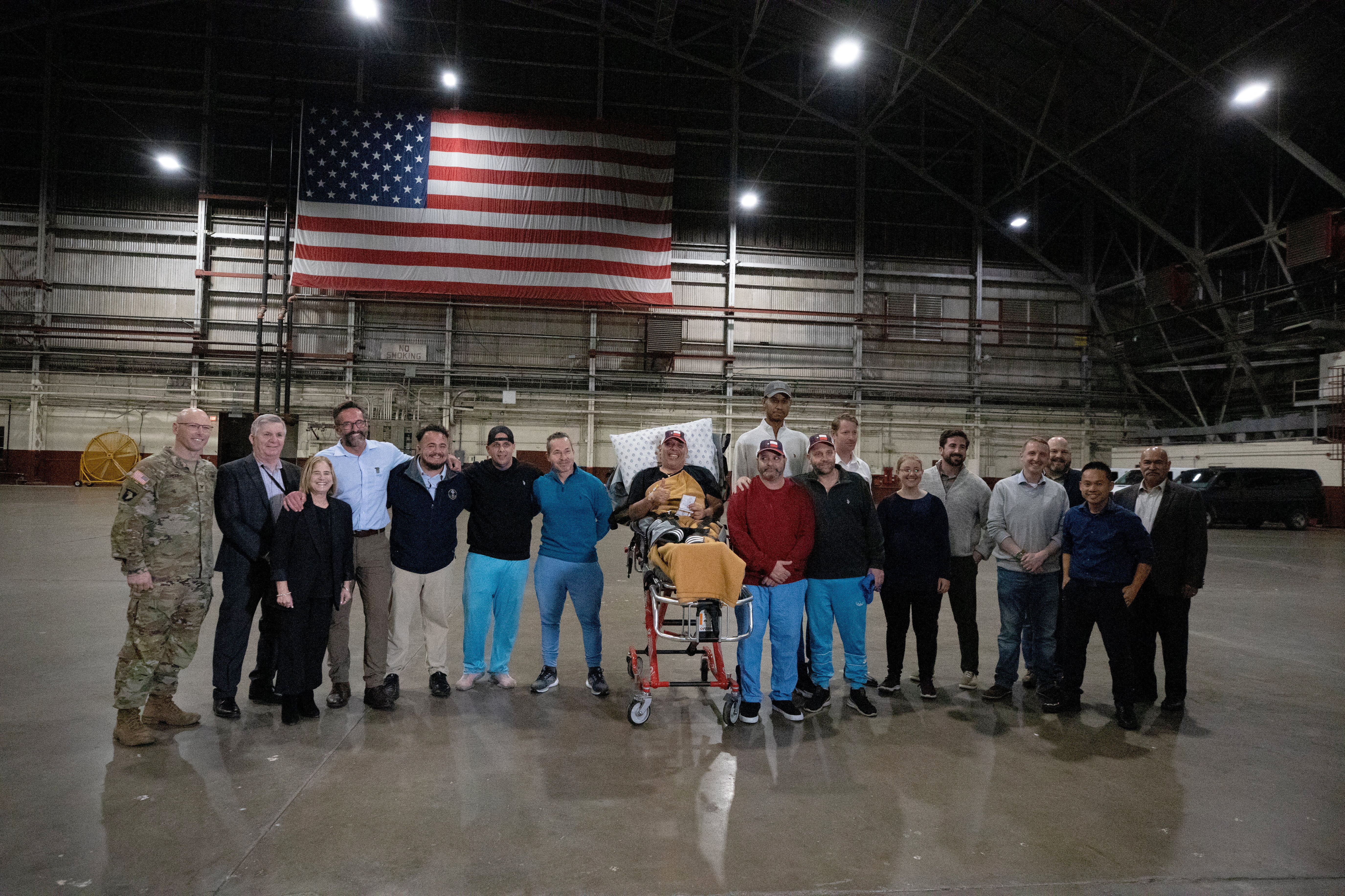 Freed American prisoners who were released in Venezuela arrive at Joint Base San Antonio in San Antonio, Texas U.S., December 20, 2023. 