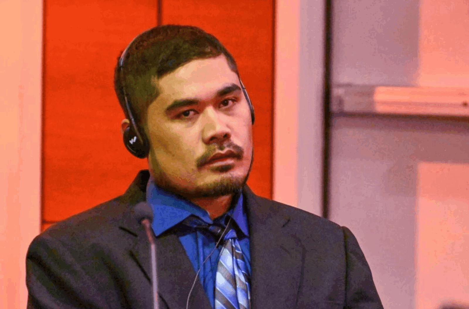 Branty Walliby sits during opening statements of his murder trial Monday, Dec. 11, 2023, at the Superior Court of Guam in Hagåtña. 