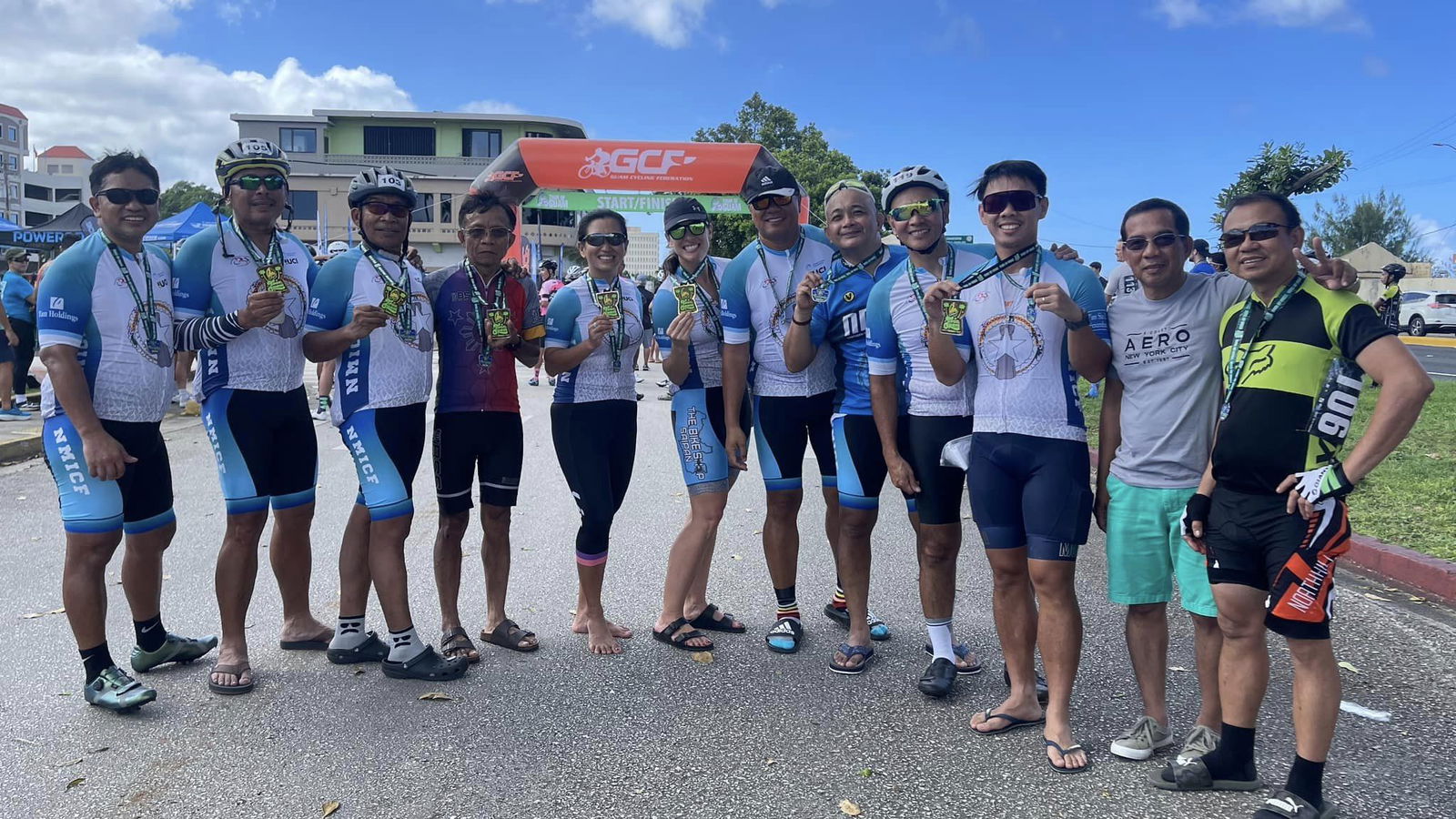 Members of Team NMI pose with their placement medals after completing the 2023 Tour of Guam on Sunday.