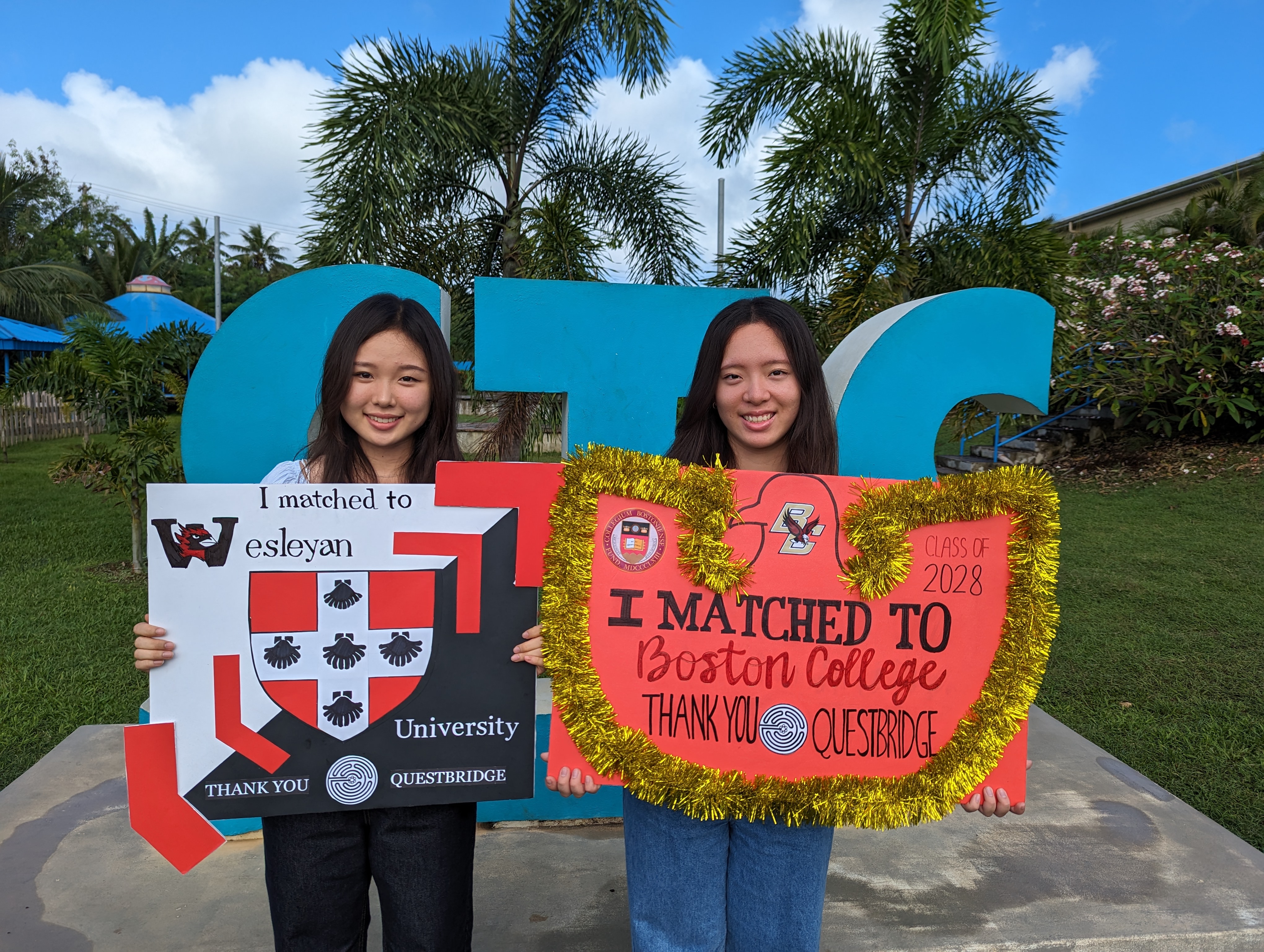Saipan International School seniors Stephanie Kim and Lisha Lai