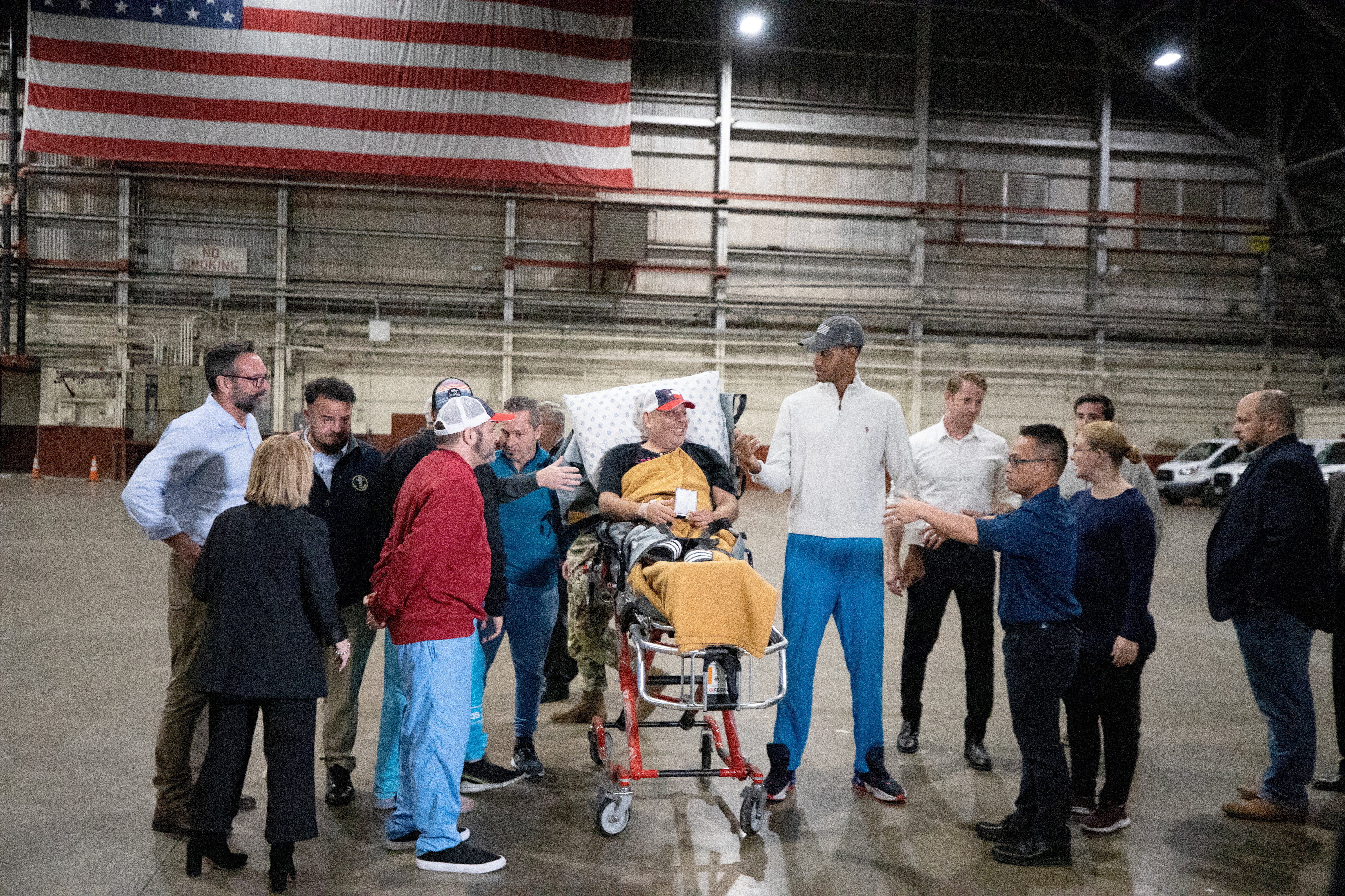 Freed American prisoners who were released in Venezuela arrive at Joint Base San Antonio in San Antonio, Texas U.S., December 20, 2023. 