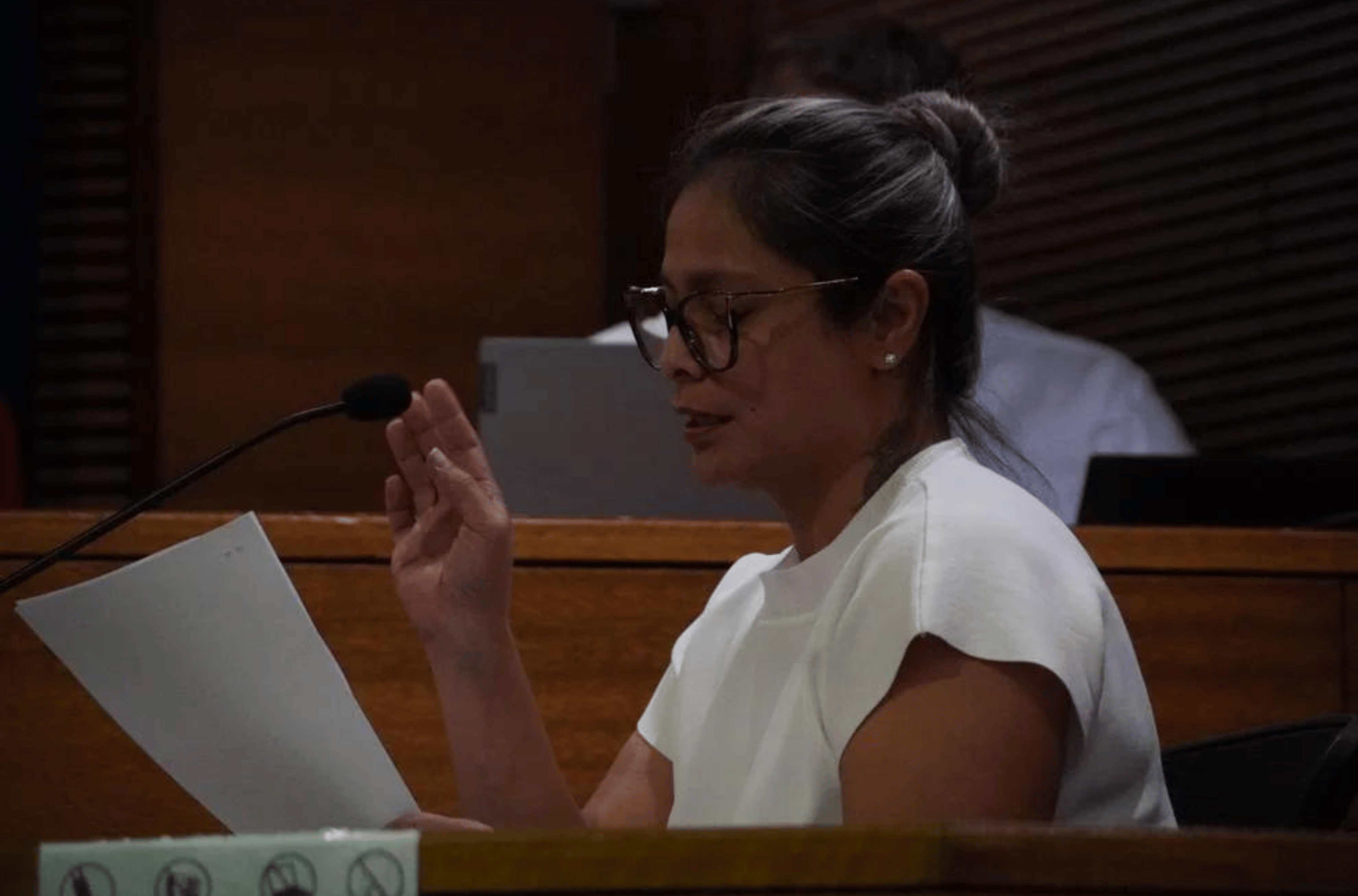 Kandit News reporter Johnnie Rosario testifies during a motion hearing in Nakita Aguon's case in the Superior Court of Guam Monday, Dec. 4, 2023.