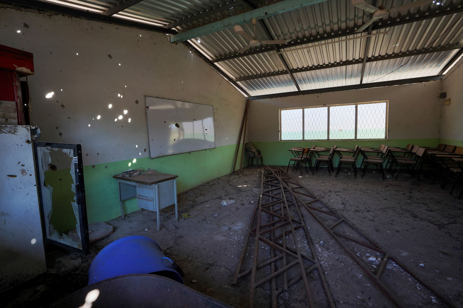 A view of an abandoned classroom of a school, which was shut down due to organized crime violence, in the community of El Limoncillo, in Michoacan state, Mexico, February 15, 2022. 