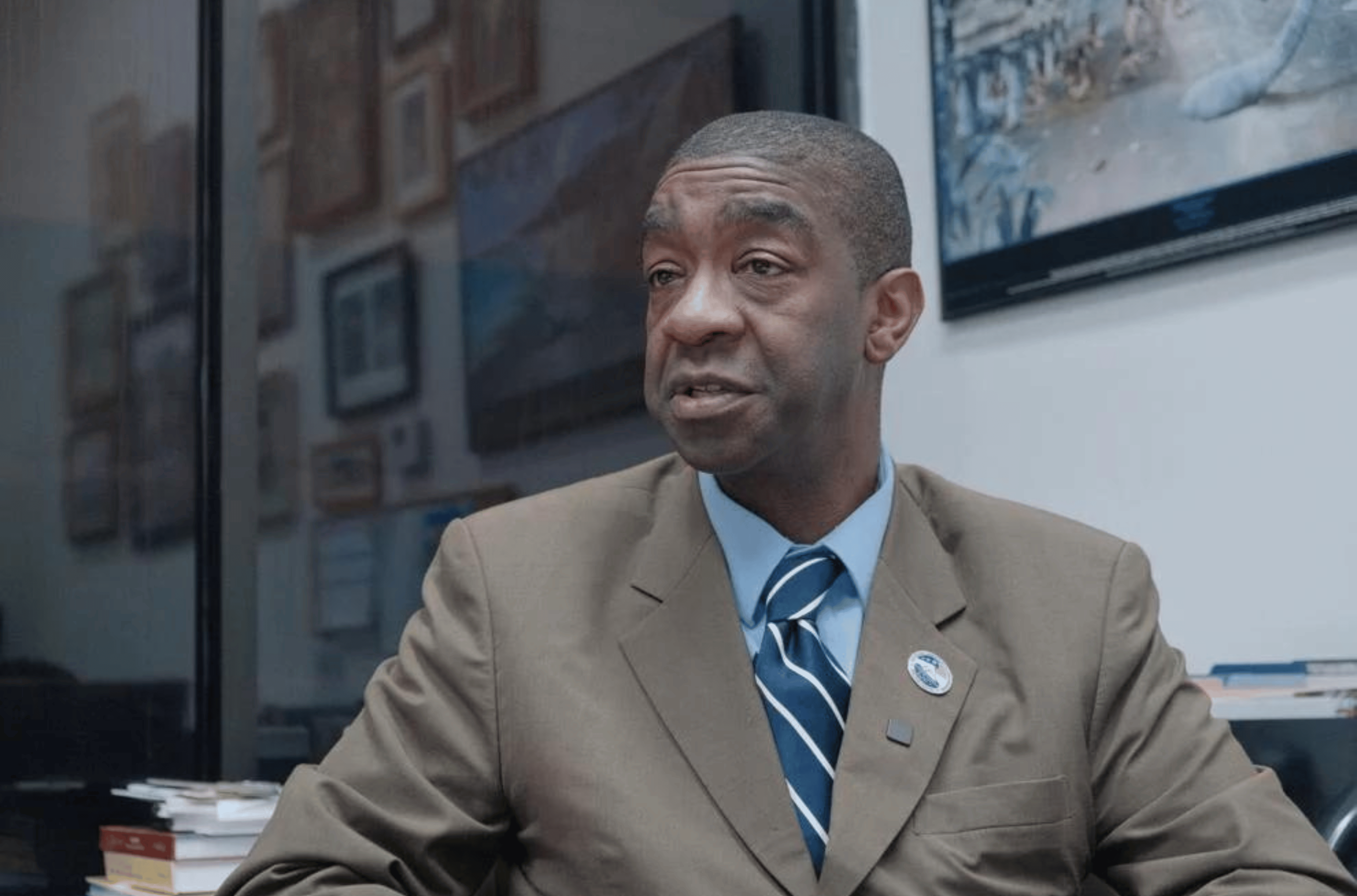 Commissioner Thomas Hicks, of the U.S. Election Assistance Commission, visits the Guam Election Commission in Tamuning on Thursday, Dec. 21, 2023. 