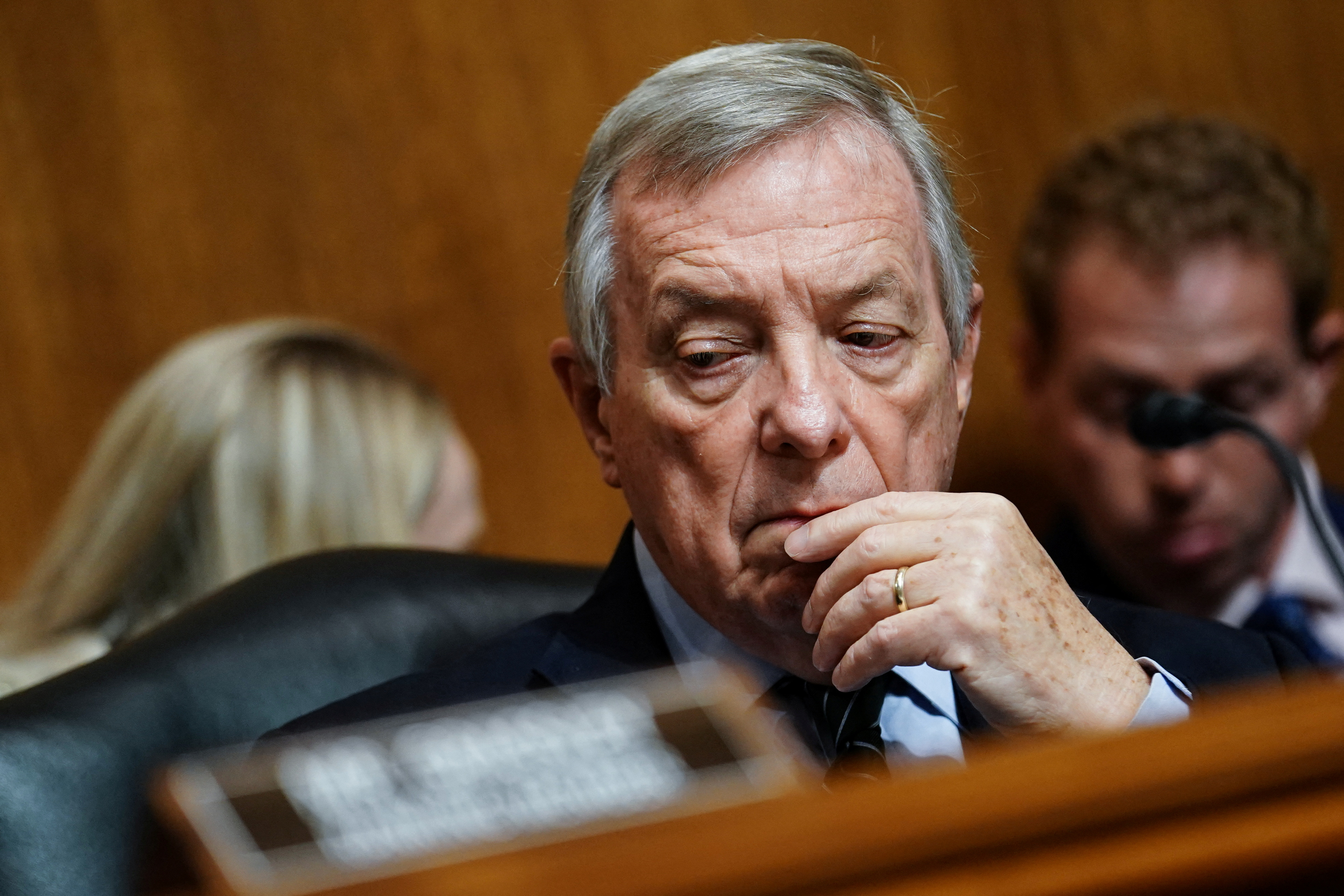 Senate Judiciary Committee chairman Senator Dick Durbin (D-IL) leads a confirmation hearing for U.S. President Joe Biden's judicial picks on Capitol Hill in Washington, U.S., July 13, 2022. 