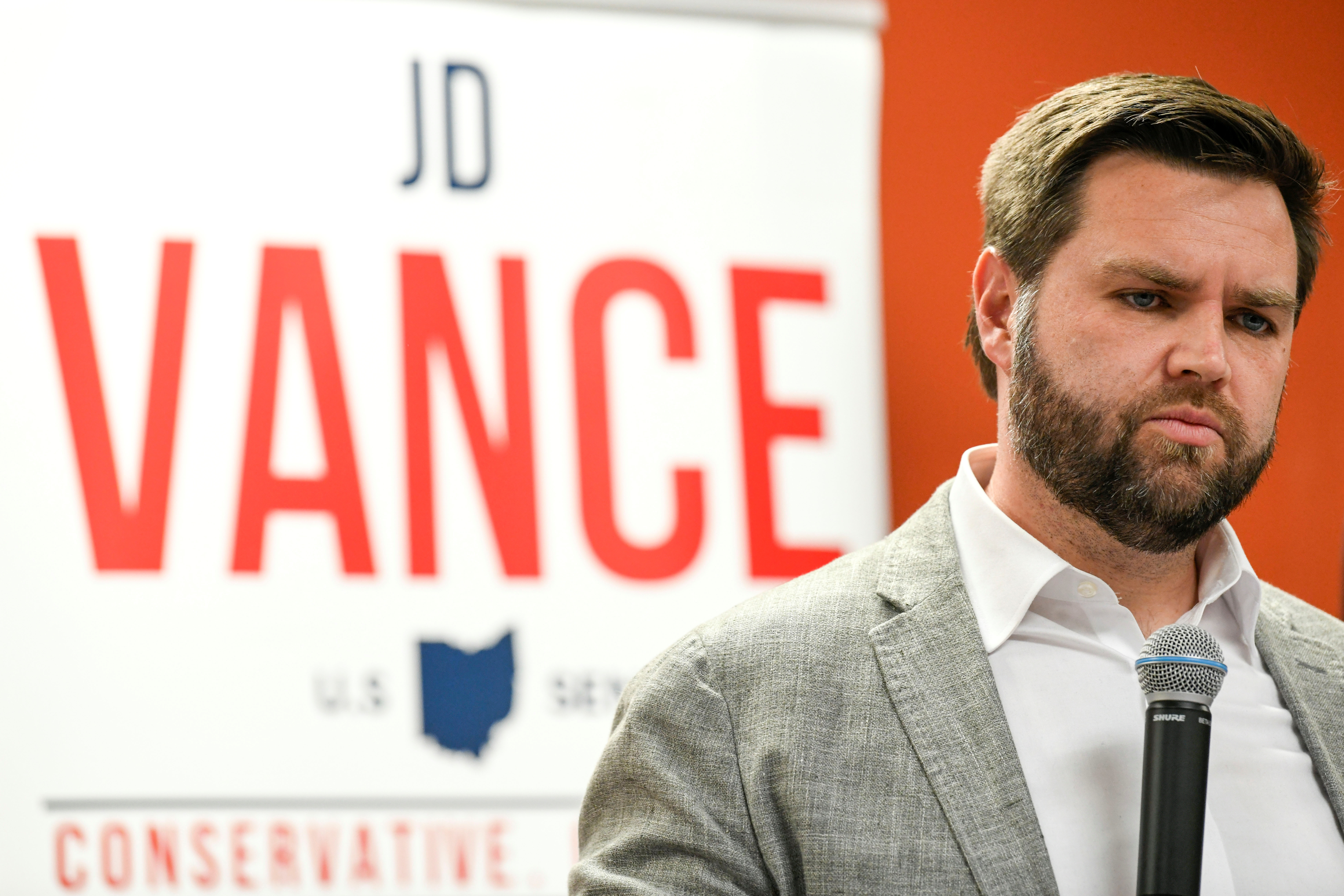 Senate candidate JD Vance campaigns in Boardman, Ohio, U.S., February 16, 2022. 