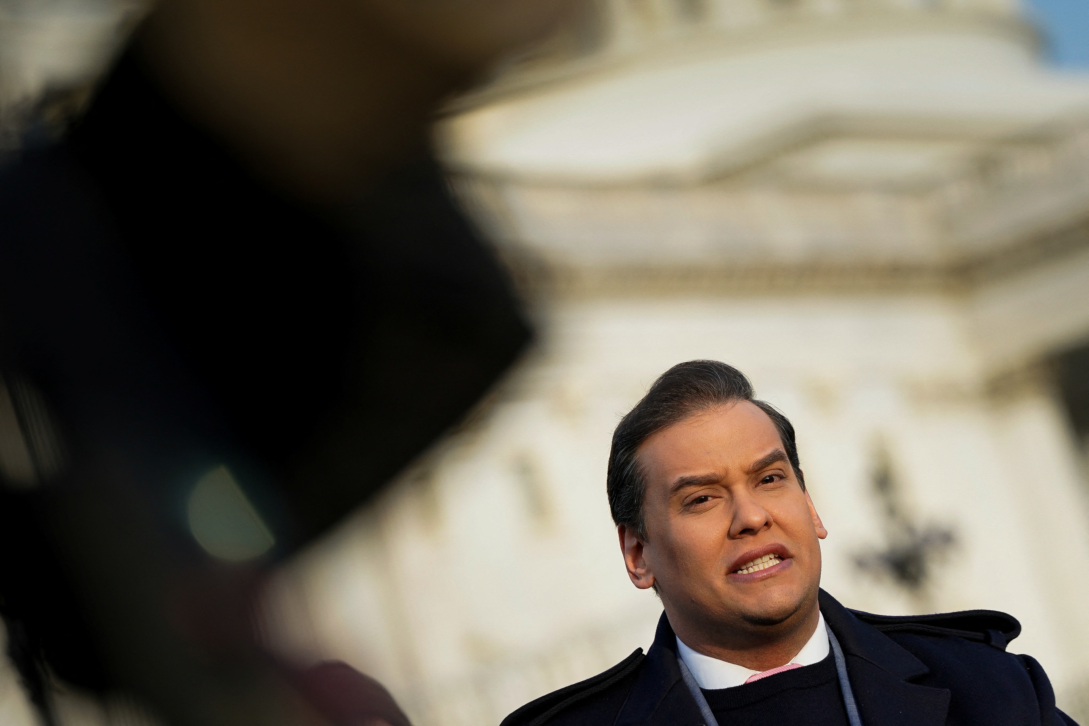 U.S. Rep. George Santos (R-NY) holds a press conference to address efforts to expel him from the House of Representatives, at the U.S. Capitol in Washington, U.S., November 30, 2023. 