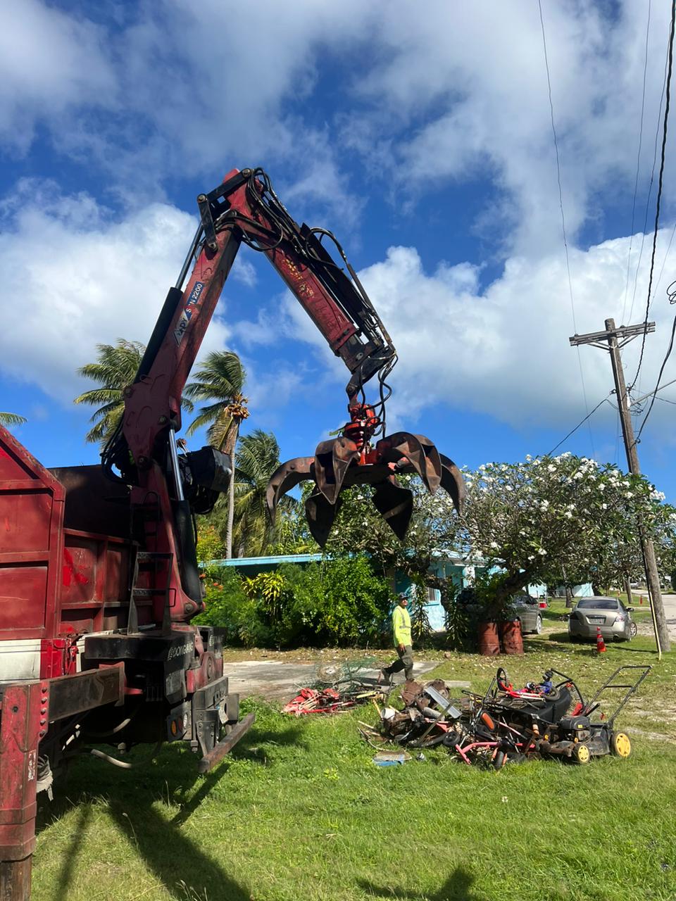 The Saipan Mayor’s Office is assisting Chalan Kanoa residents clean up their village.