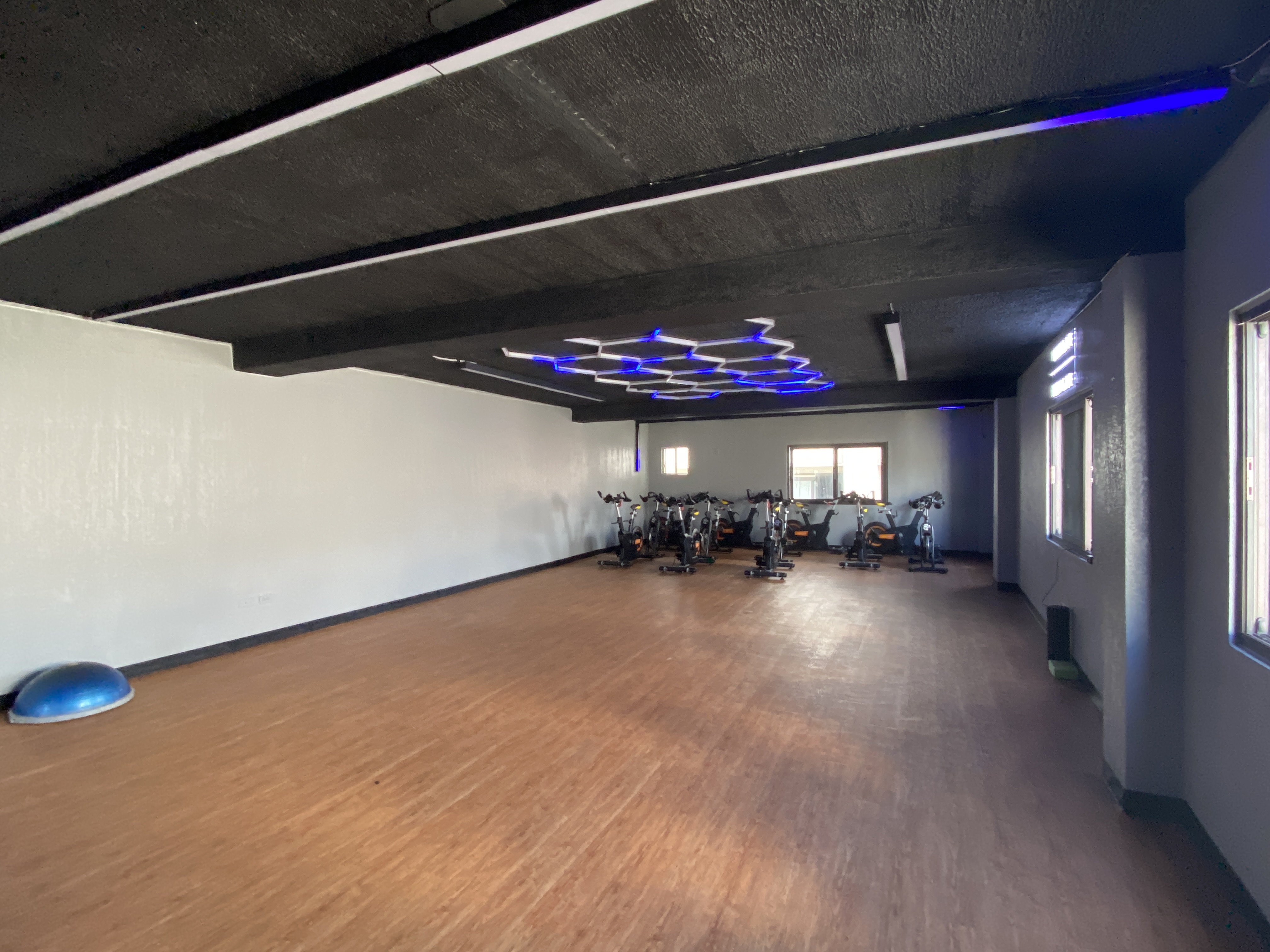 The new exercise studio at Latte Built can host workout classes for clients who want to work out between class sessions.
