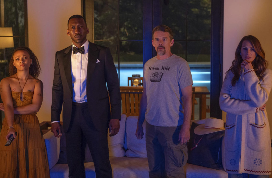 Myha’la Herrold, from left, Mahershala Ali, Ethan Hawke and Julia Roberts in a scene from “Leave the World Behind.”