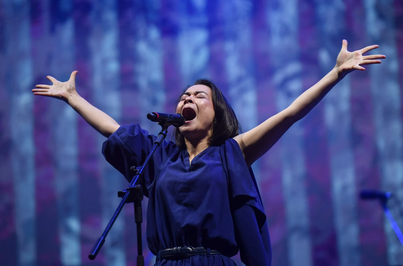 Mitski performs at the Primavera Sound festival in Sao Paulo on Nov. 5, 2022.