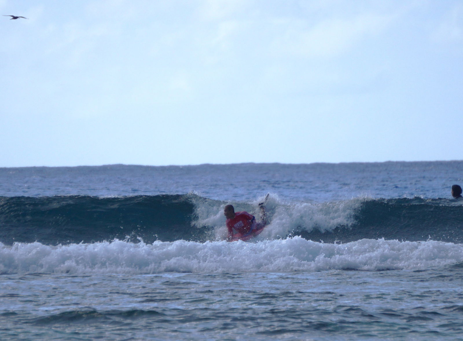 Vincent "Te" Villagomez rides the waves as he prepares for a trick during the final heat of Boogie Down at Obyan 2023 over the weekend.