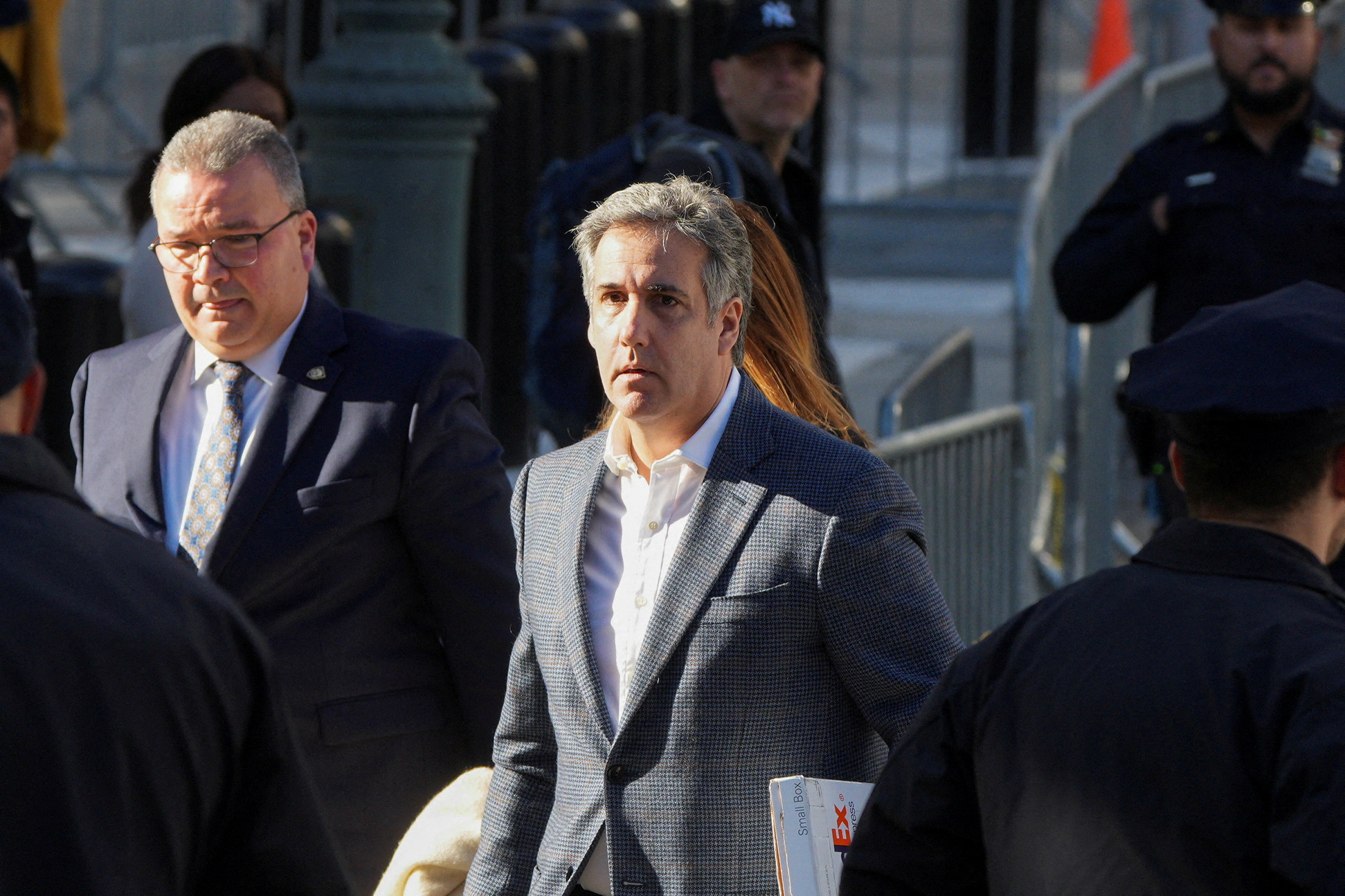 Former attorney for former U.S. President Donald Trump, Michael Cohen, arrives the Trump Organization civil fraud trial, in New York State Supreme Court in the Manhattan borough of New York City, U.S., October 24, 2023. 