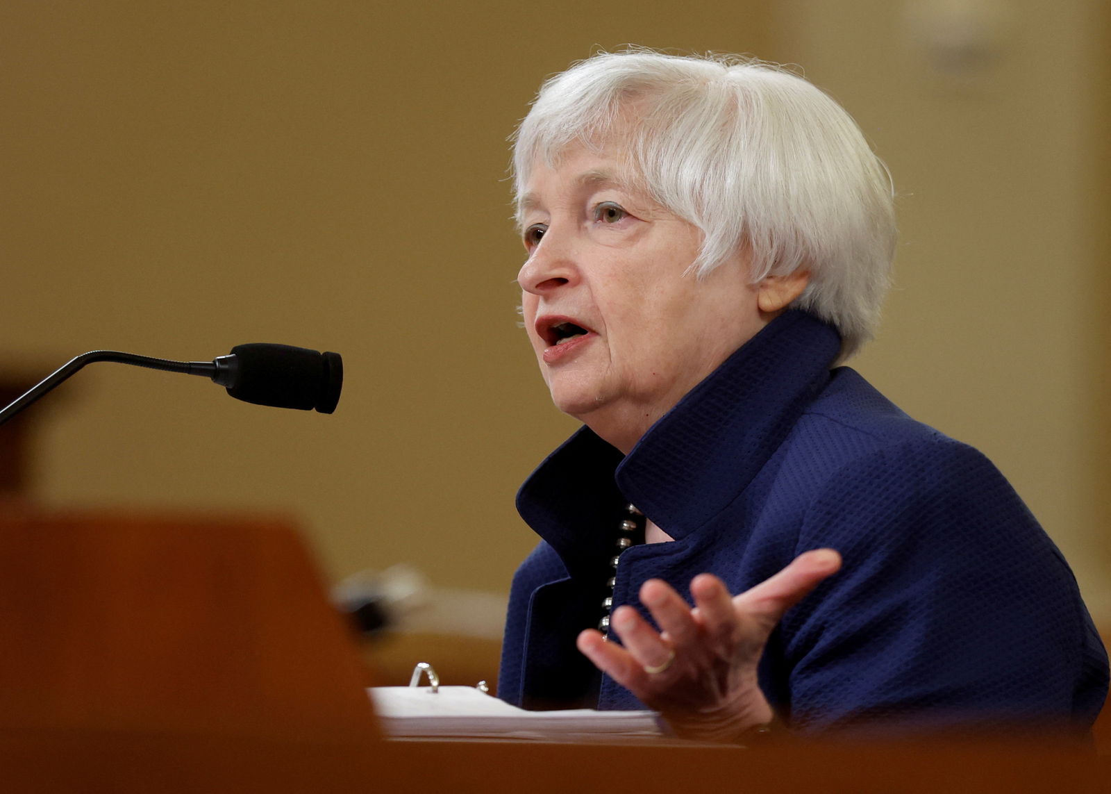U.S. Treasury Secretary Janet Yellen testifies before a House Ways and Means Committee hearing on President Biden's proposed 2023 U.S. budget, on Capitol Hill in Washington, U.S., June 8, 2022. 