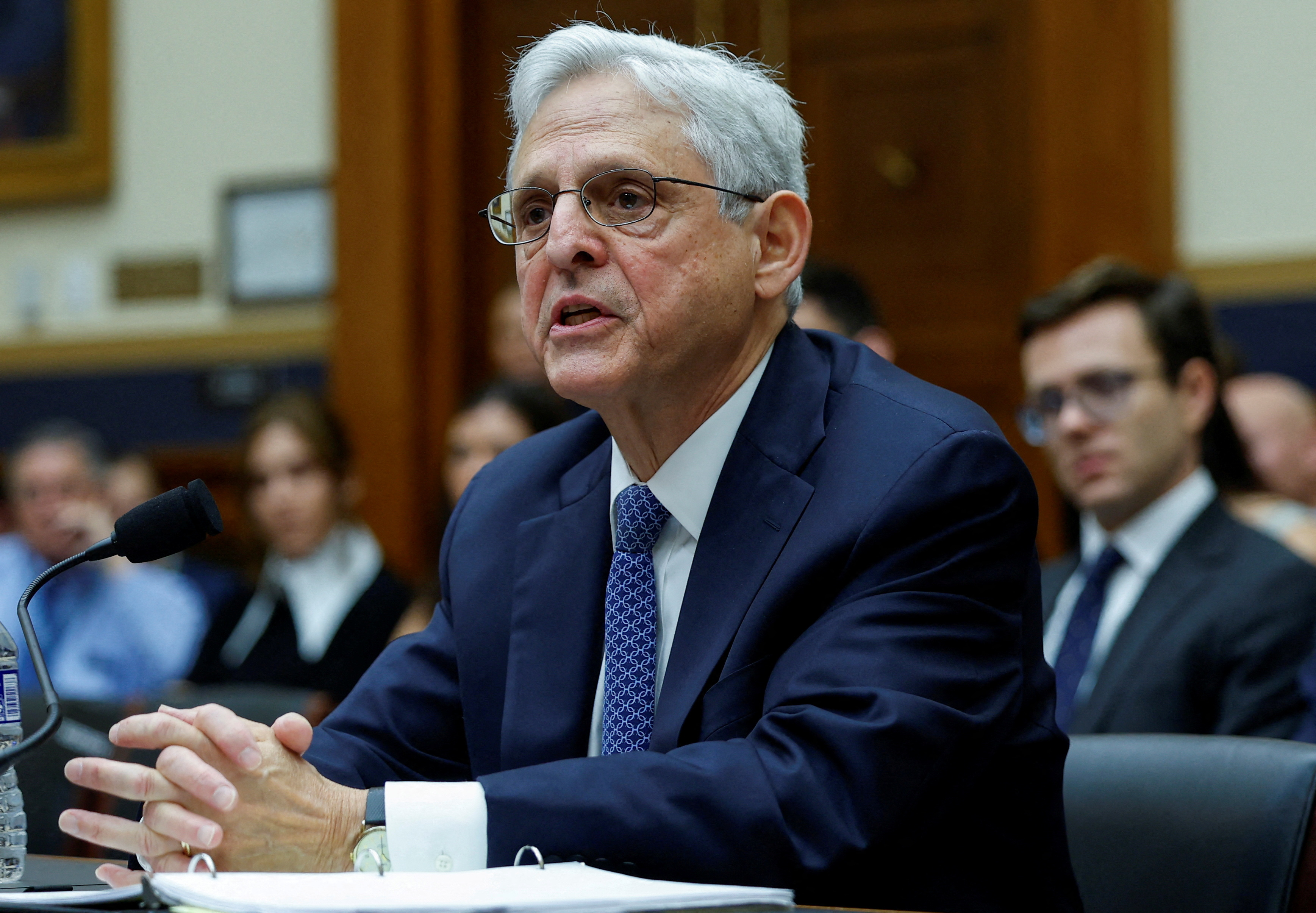 U.S. Attorney General Merrick Garland testifies before a House Judiciary Committee hearing on the "Oversight of the U.S. Department of Justice" on Capitol Hill in Washington, U.S., September 20, 2023. 