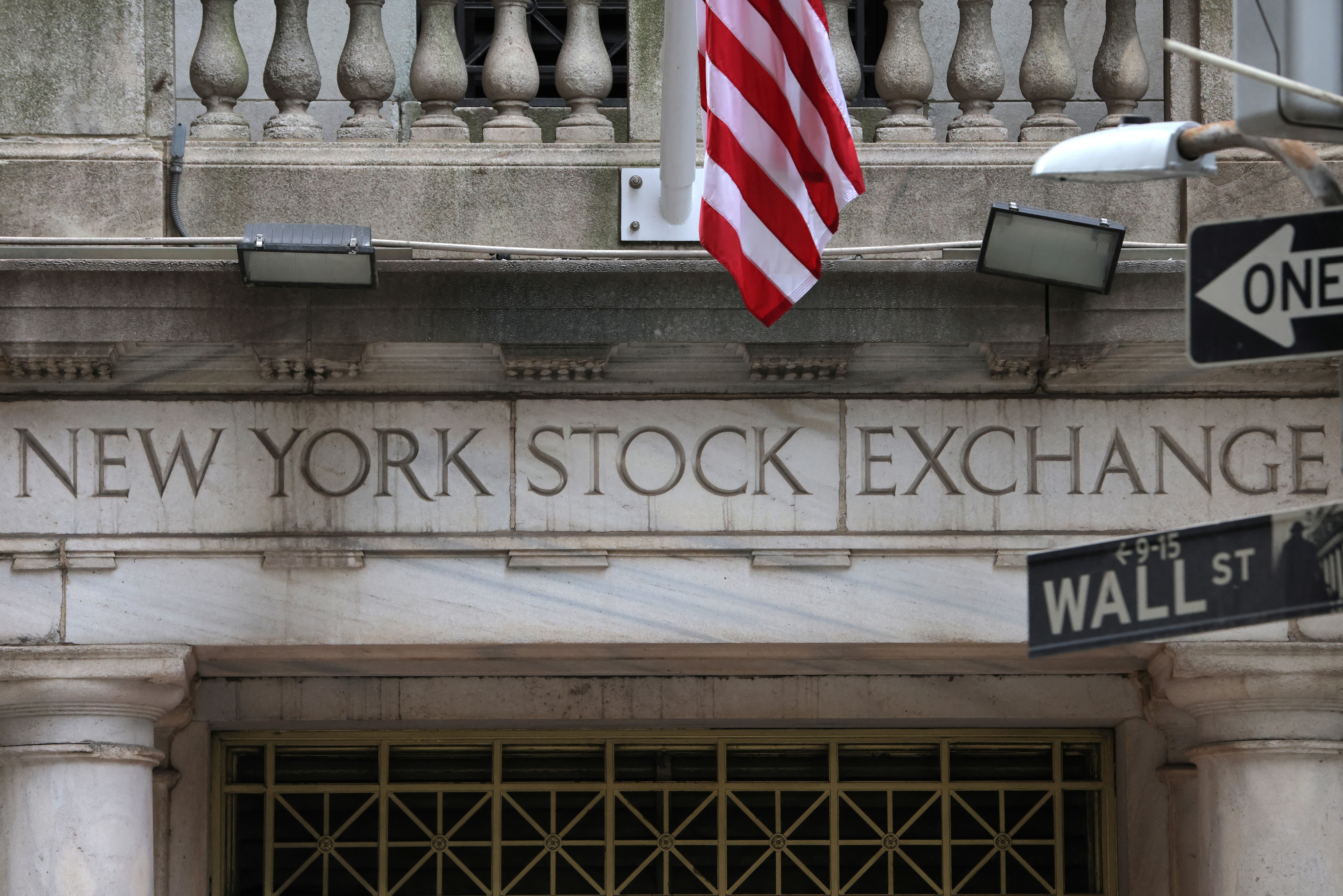 Signage is seen at the New York Stock Exchange (NYSE) in Manhattan, New York City, U.S., November 11, 2022. 