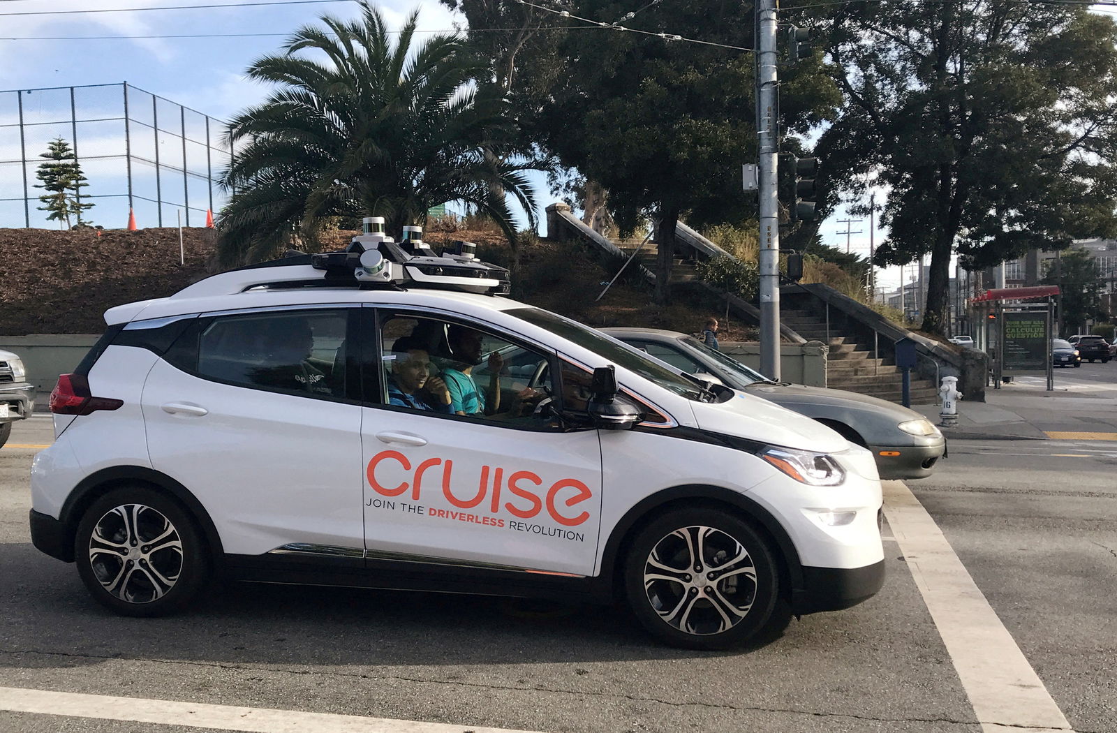A Cruise self-driving car, which is owned by General Motors Corp, is seen outside the company’s headquarters in San Francisco where it does most of its testing, in California, U.S., September 26, 2018. 