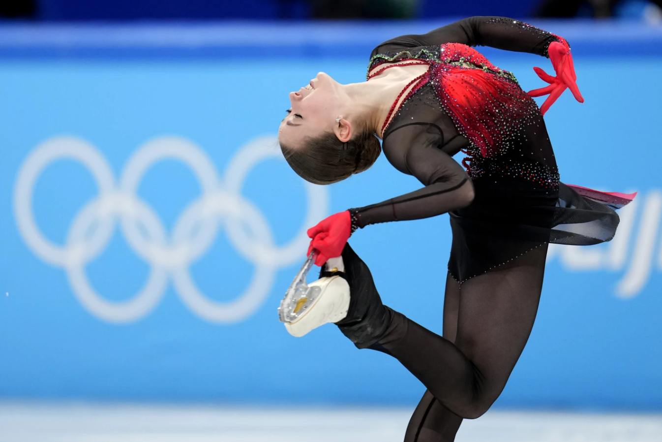 Kamila Valieva of Russia competes in the women’s team free skate program at the 2022 Winter Olympics on Feb. 7, 2022 in Beijing, China.