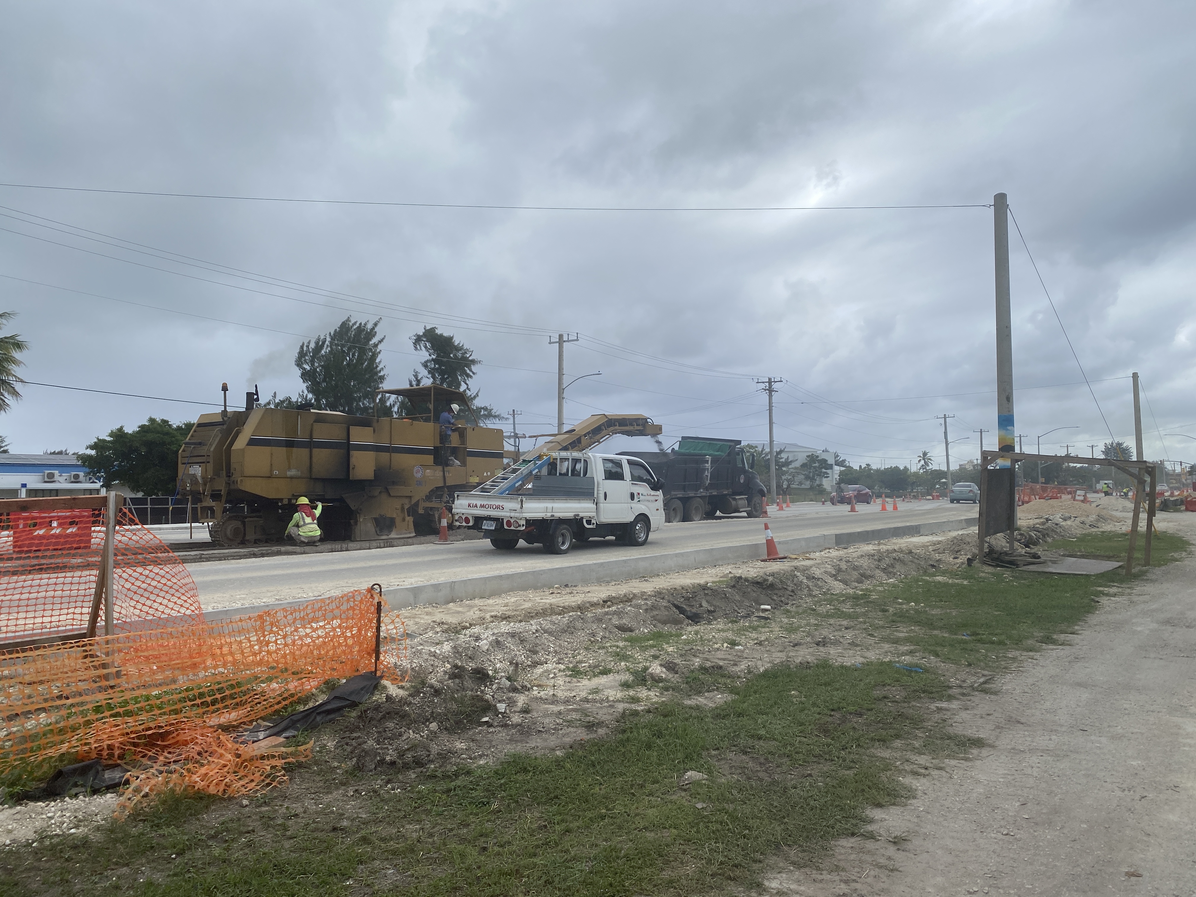 Construction is ongoing at the Marianas High School intersection in Susupe on Monday, Jan. 15, 2024.