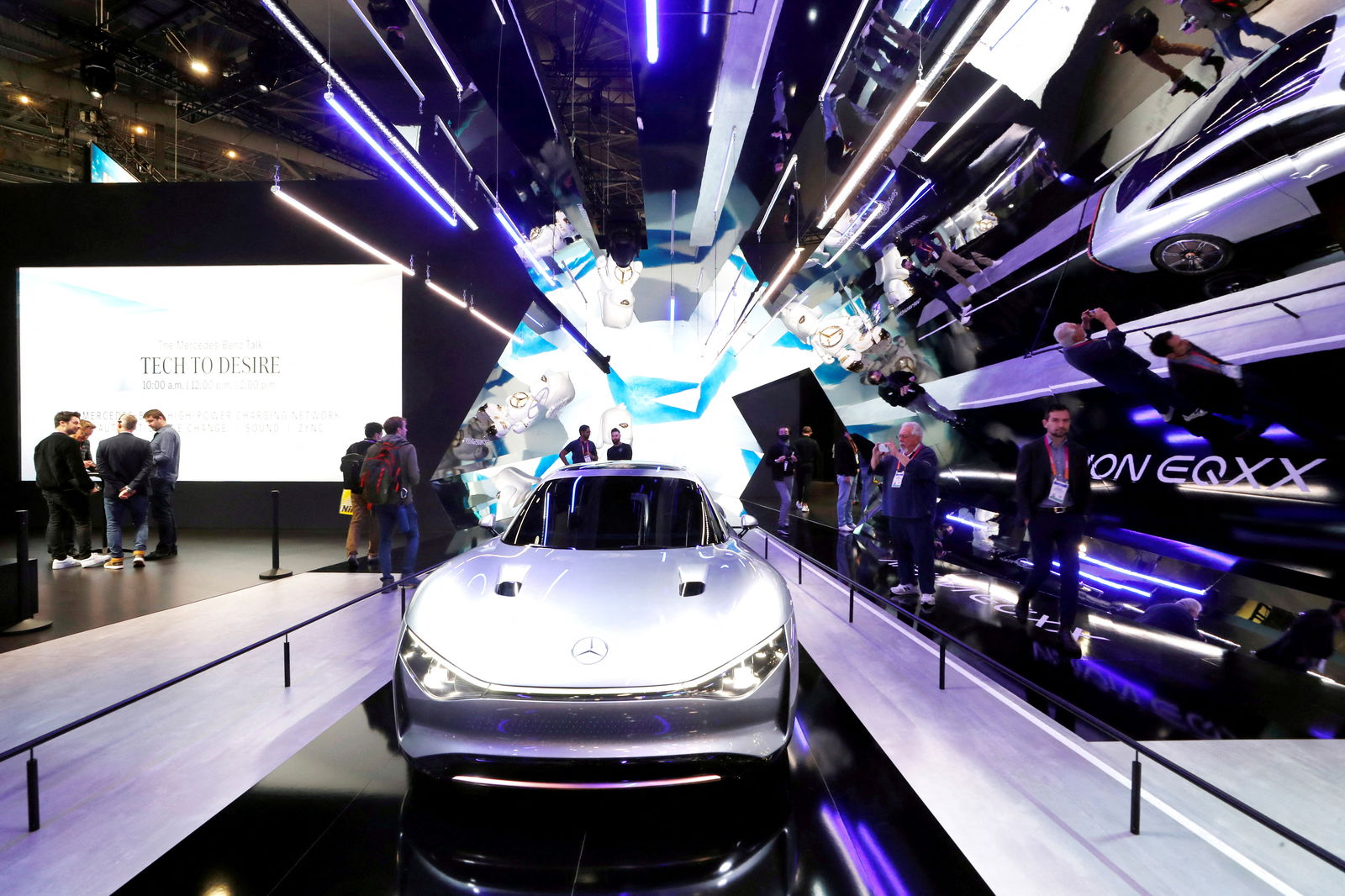 A Mercedes-Benz Vision EQXX electric prototype, with 747 miles of range, is displayed during CES 2023, an annual consumer electronics trade show, in Las Vegas, Nevada, U.S. January 6, 2023. REUTERS/Steve Marcus/File Photo