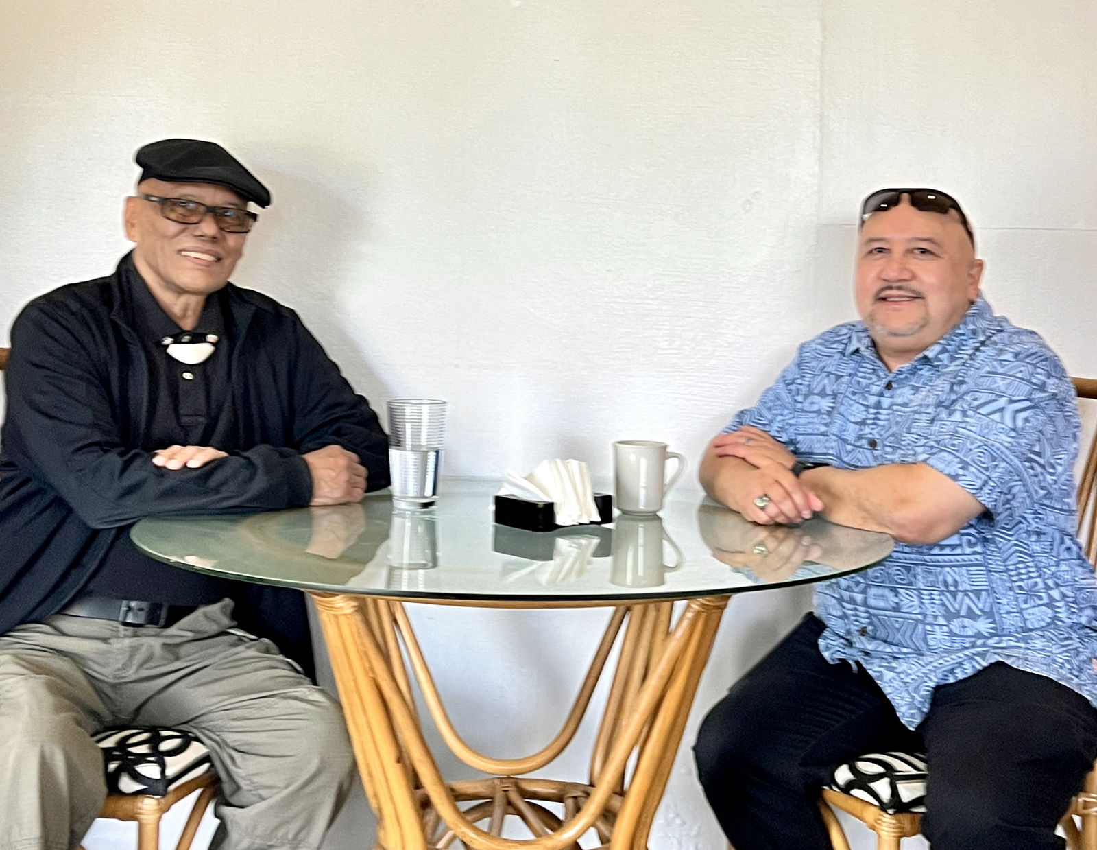 Board of Education Chairman Herman M. Atalig with Commissioner of Education Dr. Lawrence F. Camacho, who visited Rota on Tuesday.