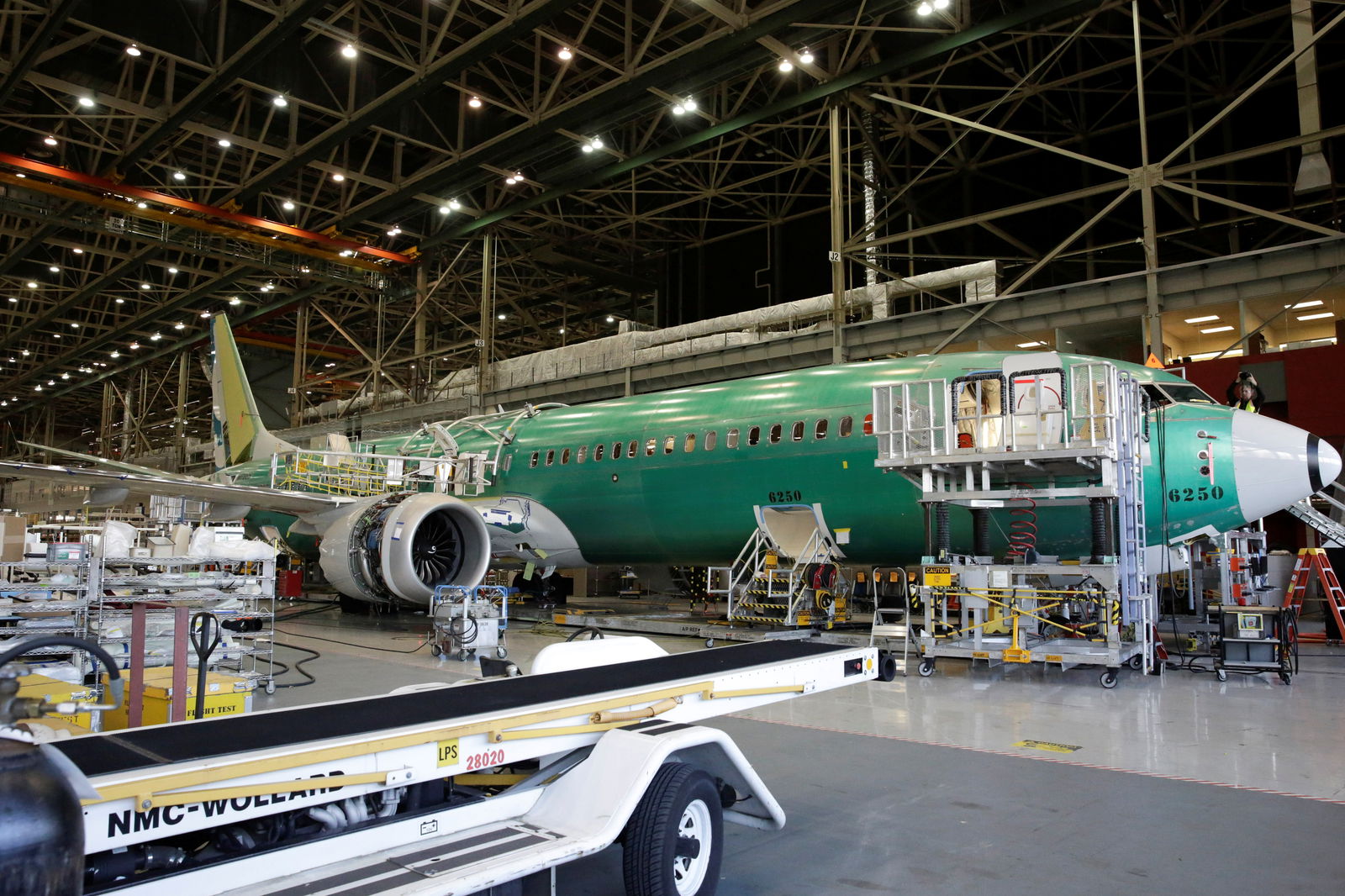 Boeing's new 737 MAX-9 is pictured under construction at their production facility in Renton, Washington, U.S., February 13, 2017. Picture taken February 13, 2017. 