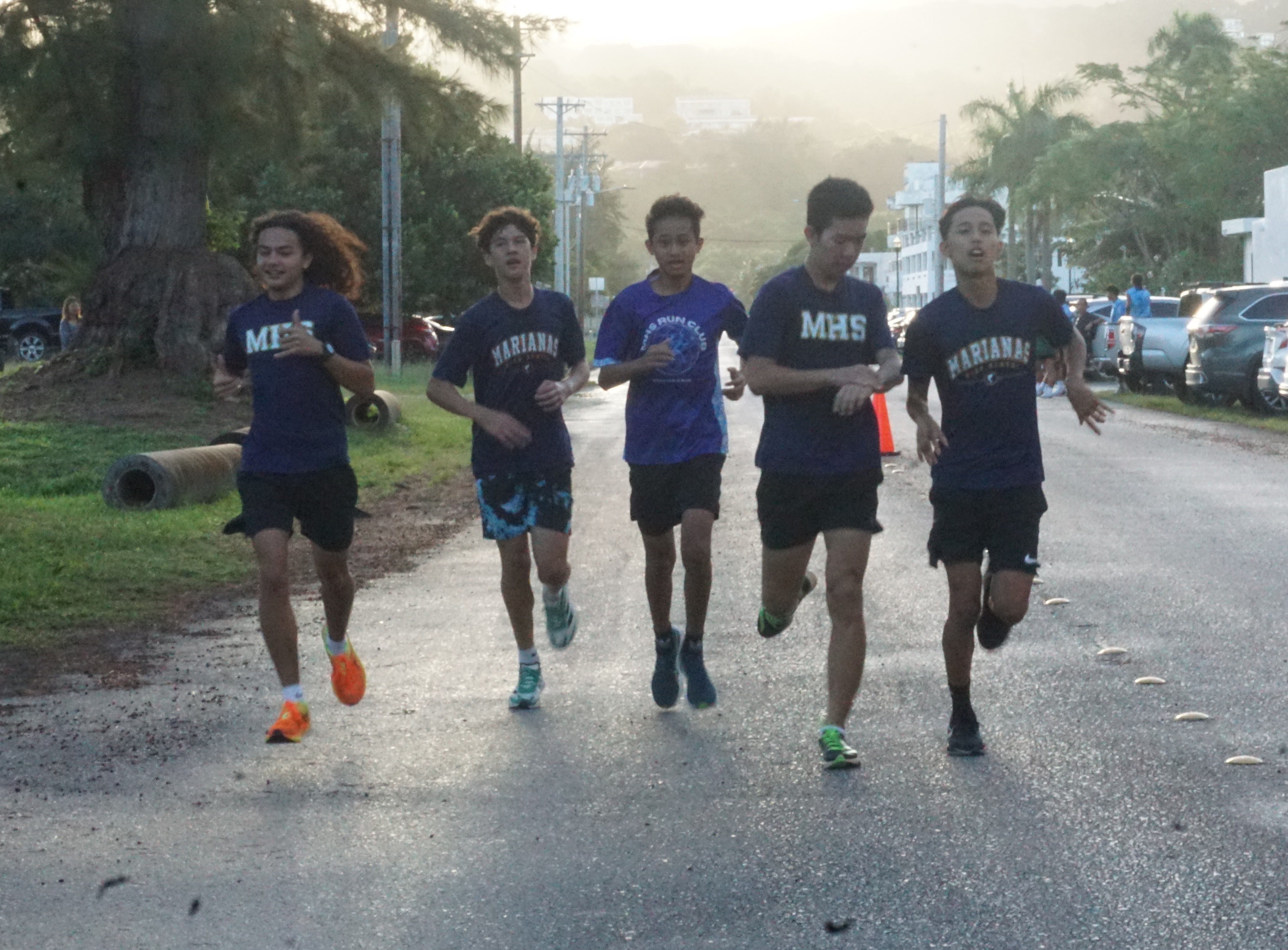 The MHS Dolphins make their way to the finish line.